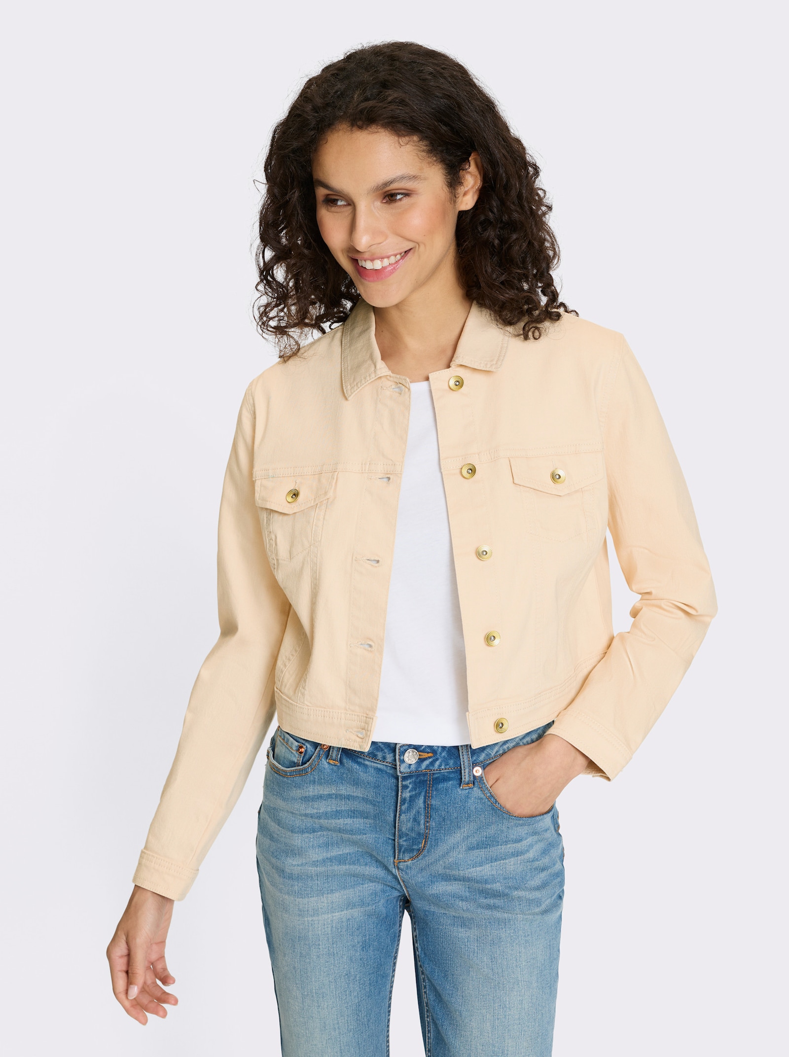 heine Jeansjacke in Kurzform - sand