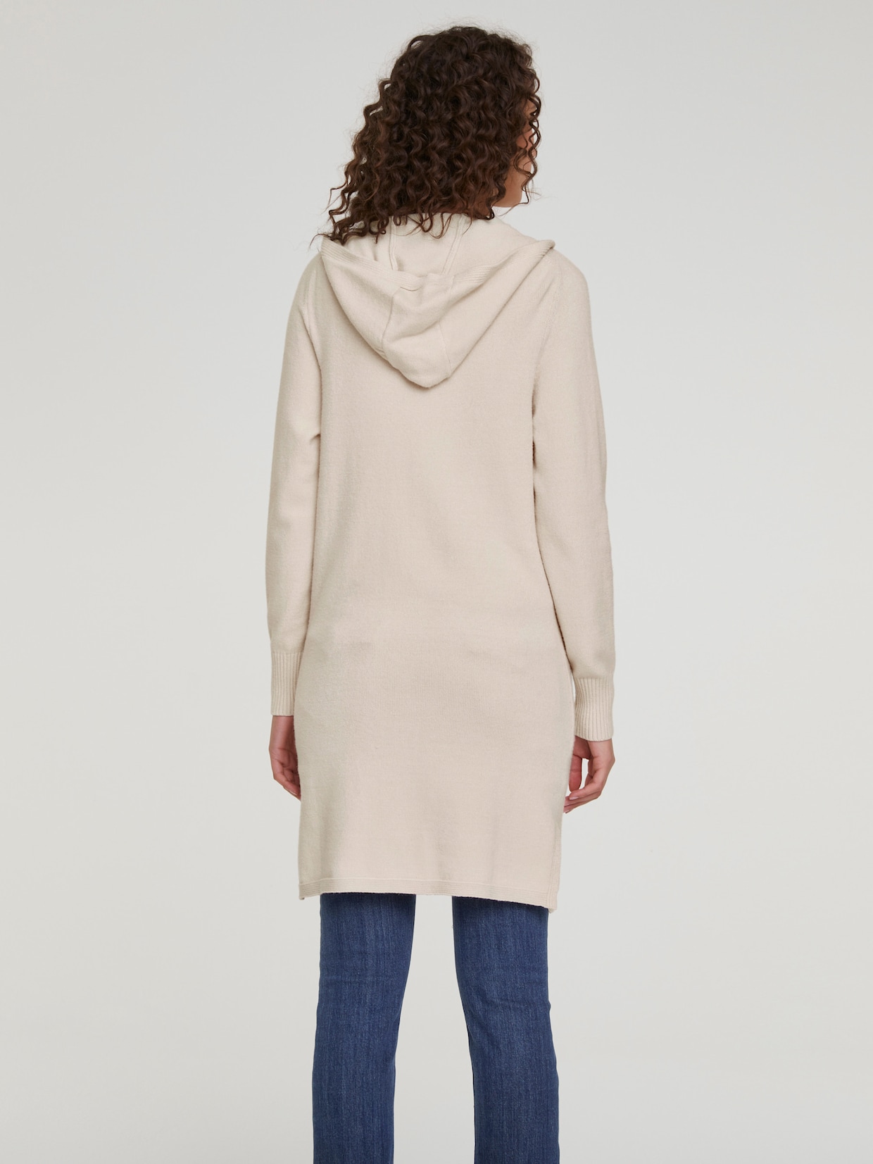 heine Lang gebreid vest - zand