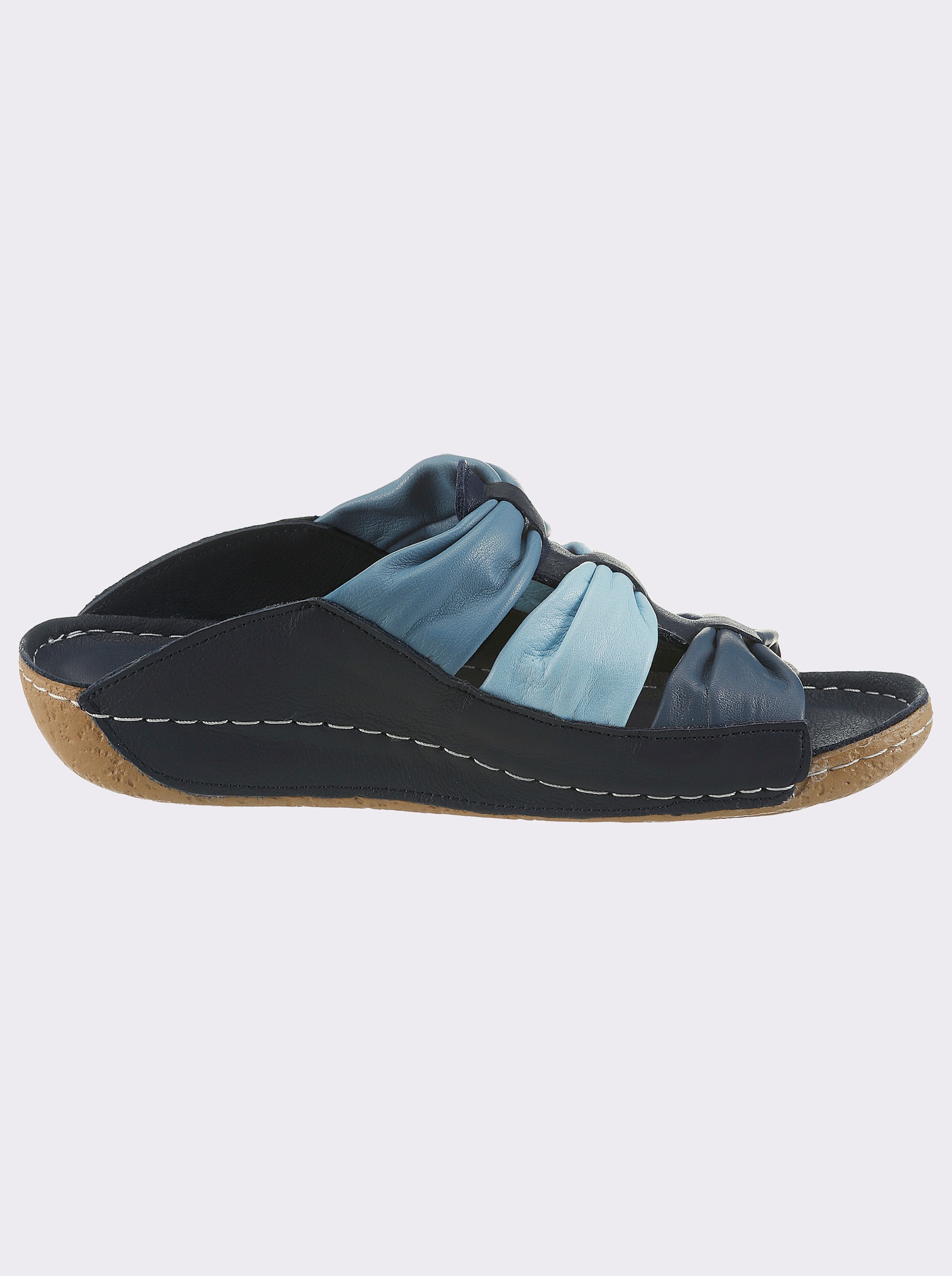 Andrea Conti Pantolette aus Leder - jeansblau-hellblau