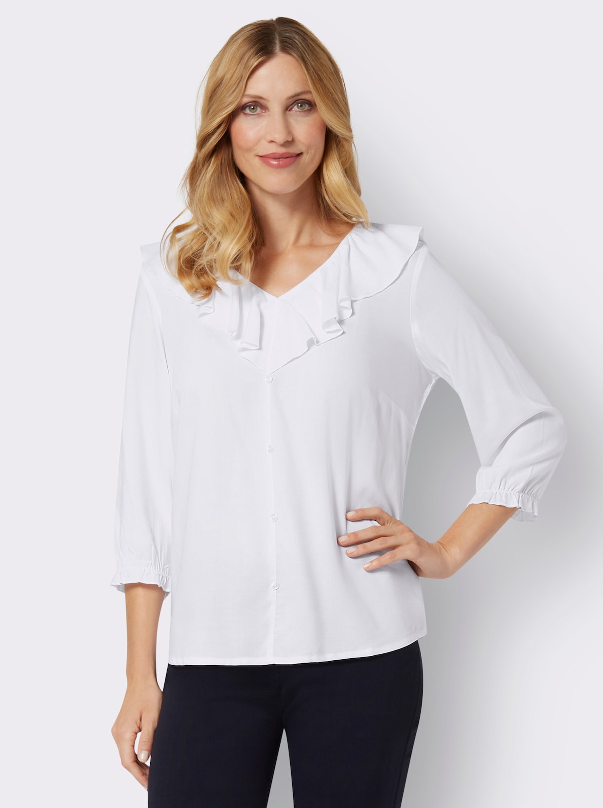 Blouse met volants - wit