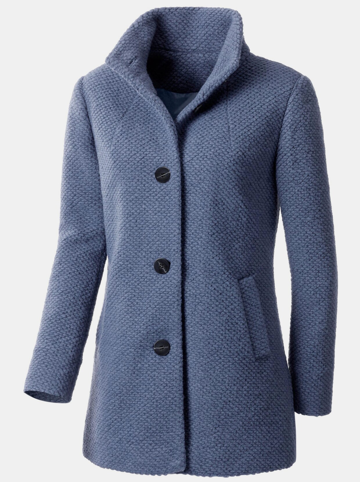 Boucléjacke - jeansblau