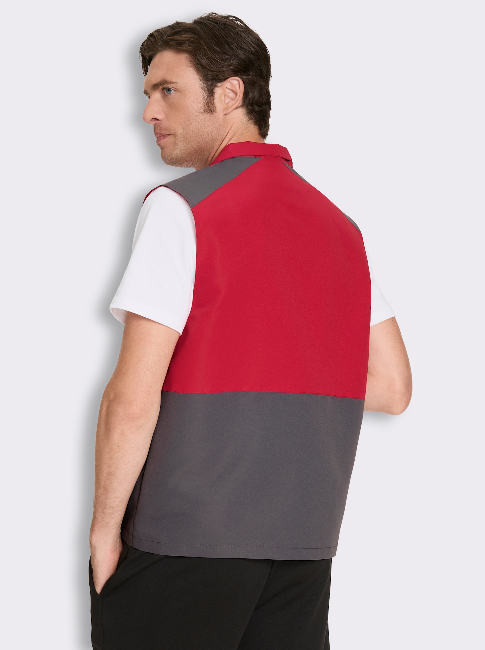Catamaran Sports Funktionsweste mit Kontrast-Reißverschluss - anthrazit-rot