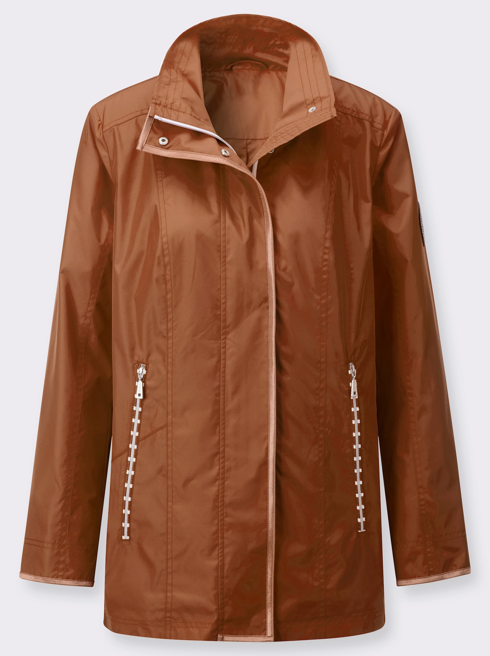 Jacke - cognac-weiß