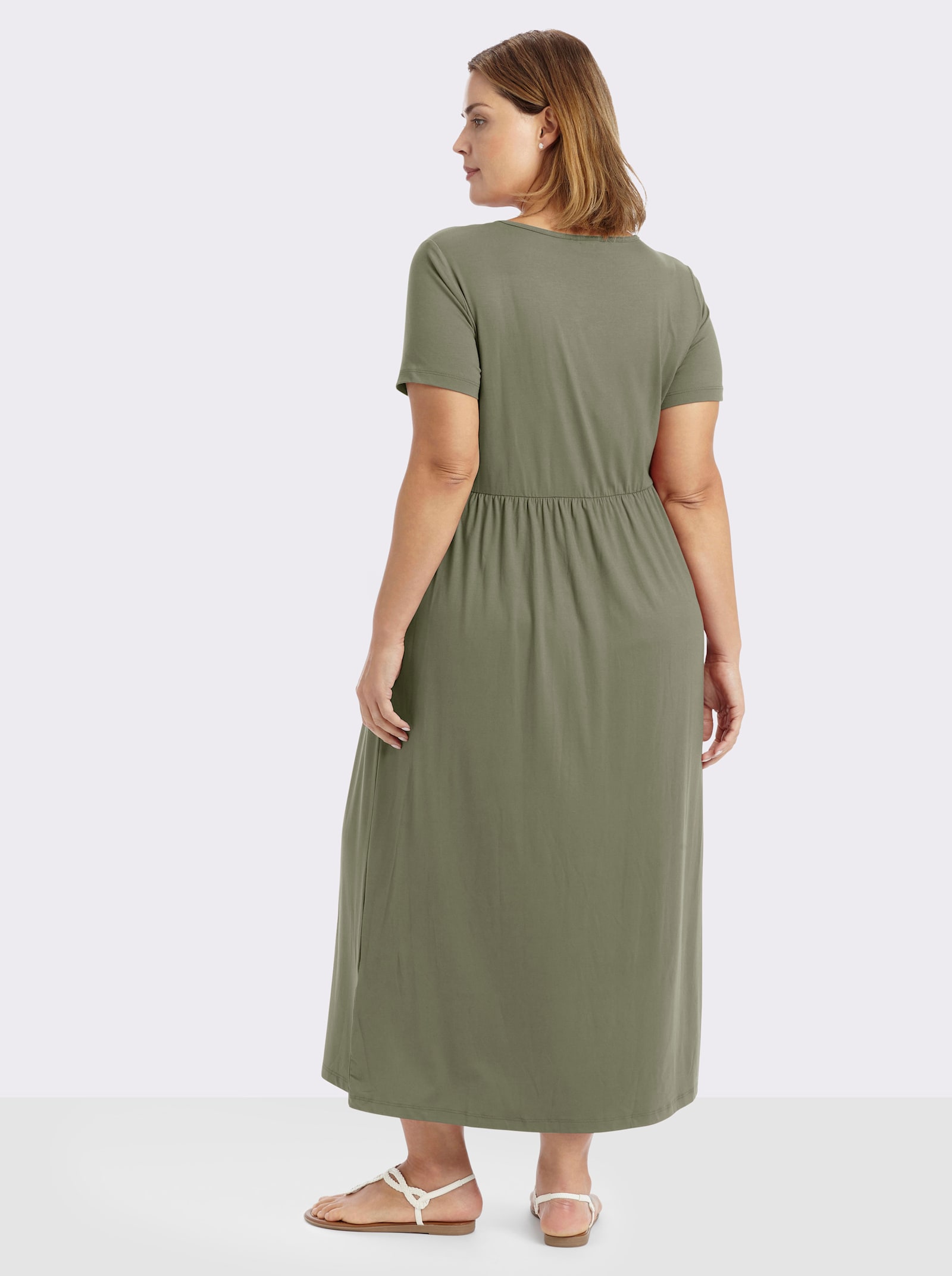 Jerseykleid mit Taschen - khaki