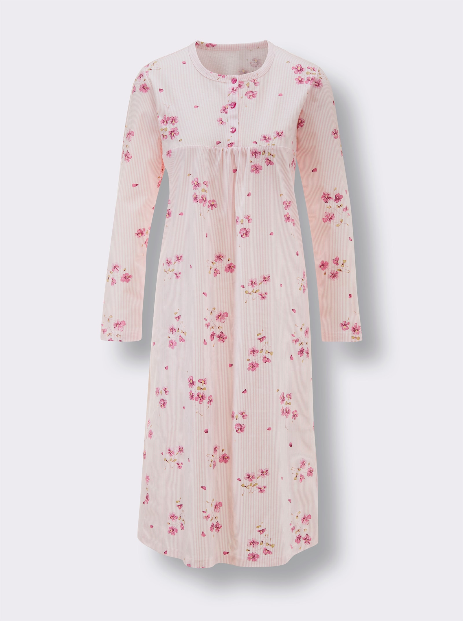 Comtessa Nachthemd mit Blütenmuster - hellrosé