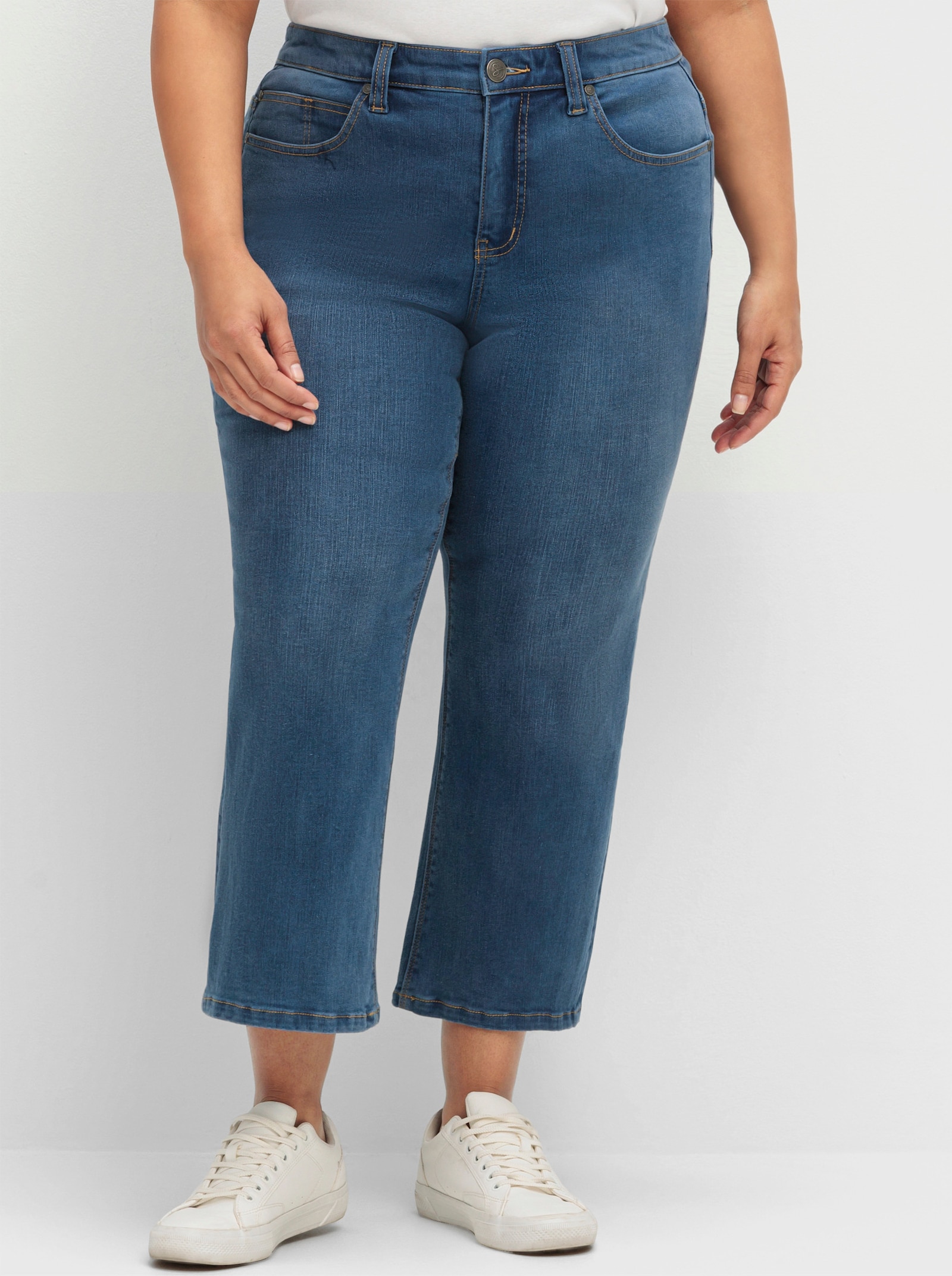 sheego Stretchjeans in 7/8-lengte, met bodyforming-effect - blue denim