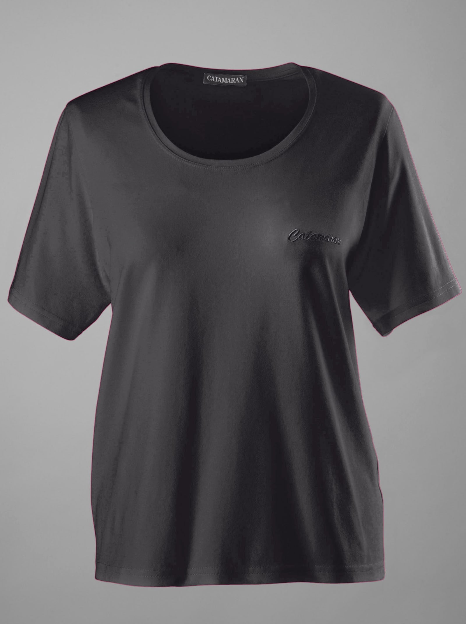 Catamaran Sports Sportshirt met borduursel - bordeaux + grafiet