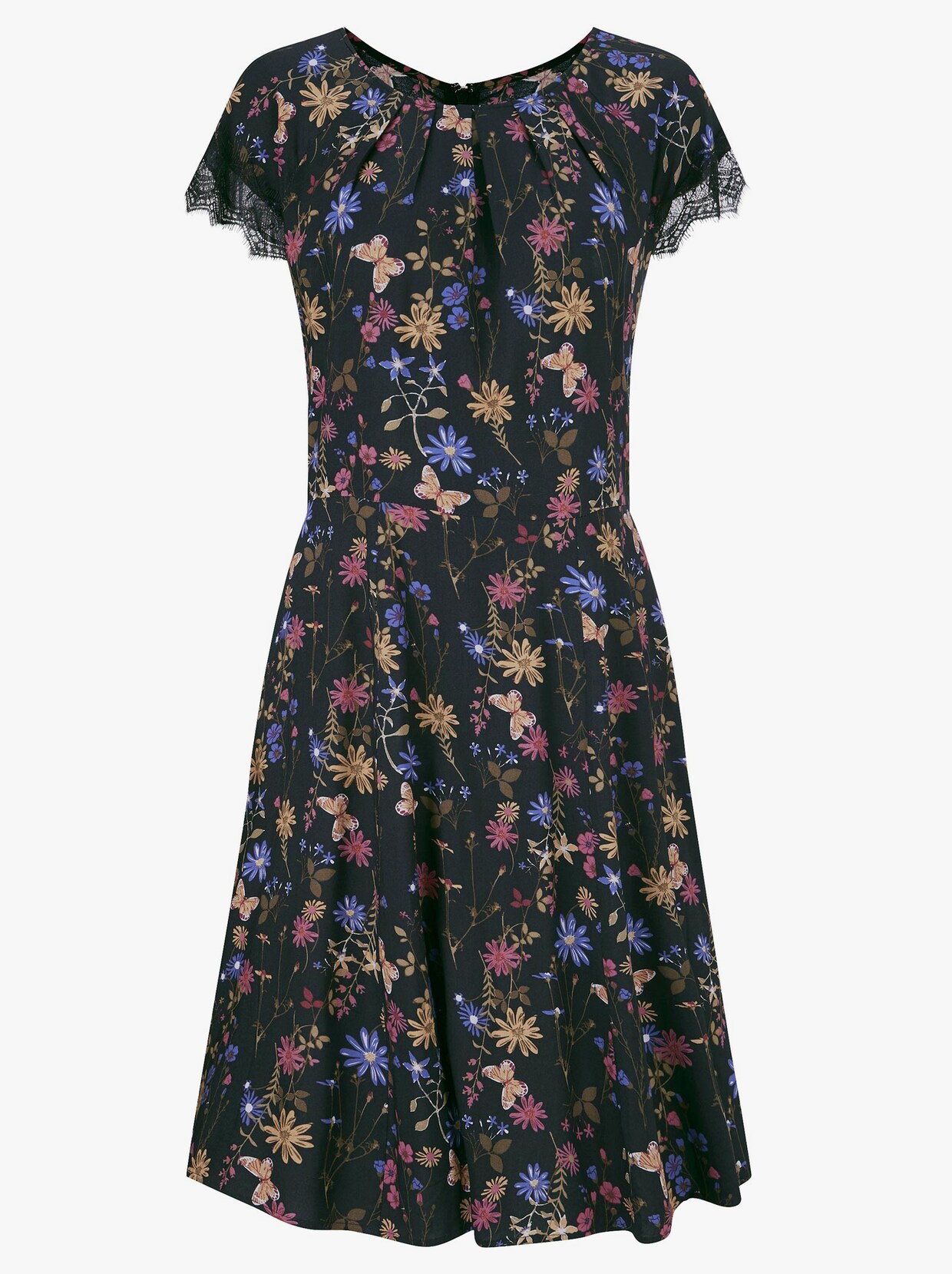 Šaty s květinovým vzorem - námořnická modrá-vzor
