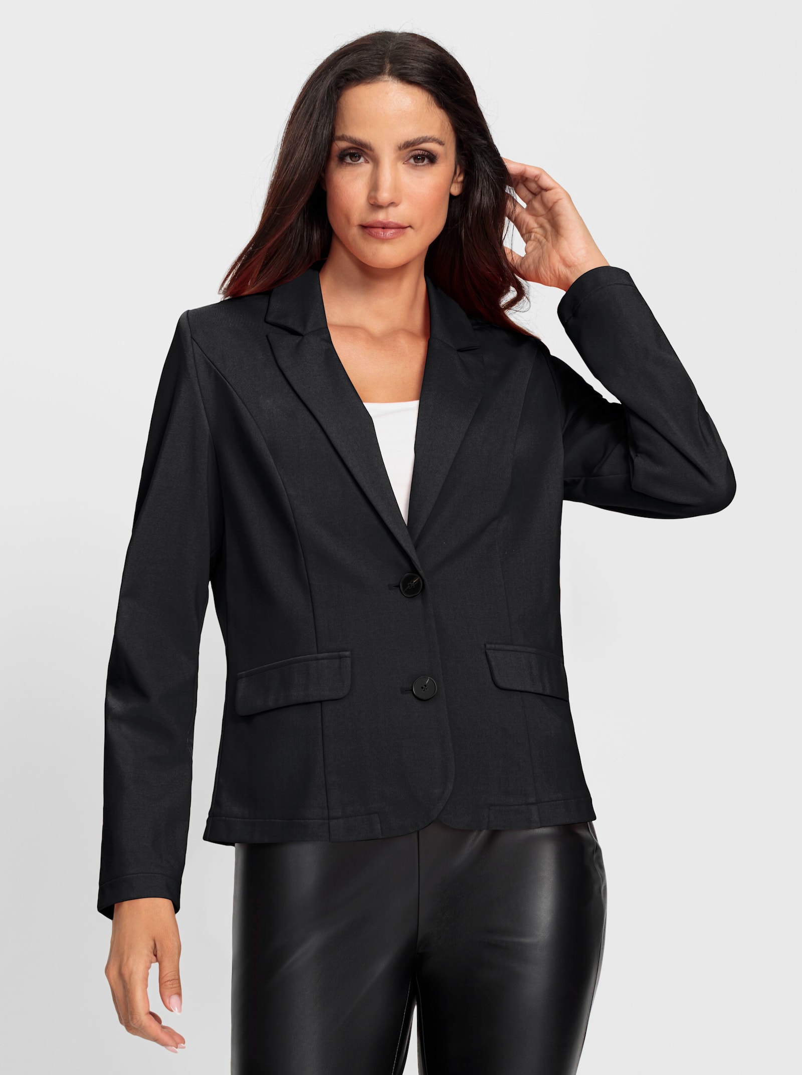 heine Blazer en jersey avec ourlet arrondi - noir