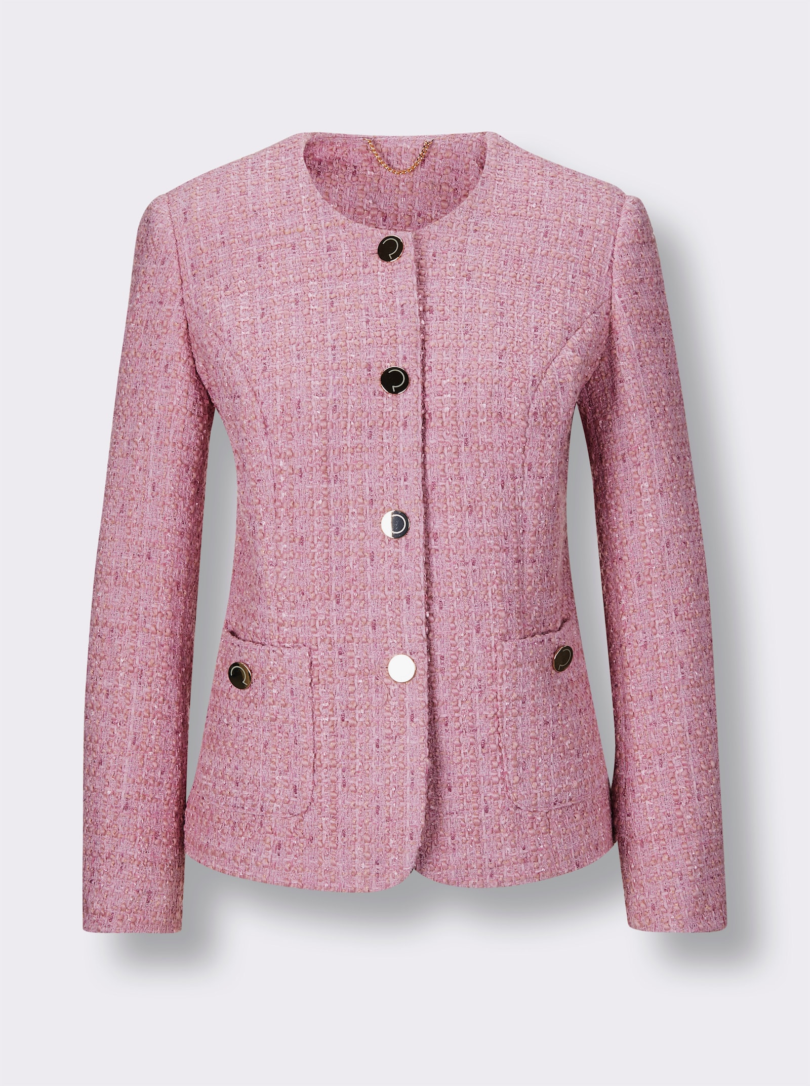 CREATION L PREMIUM Bouclé-Blazer mit 30% Wolle - rosé