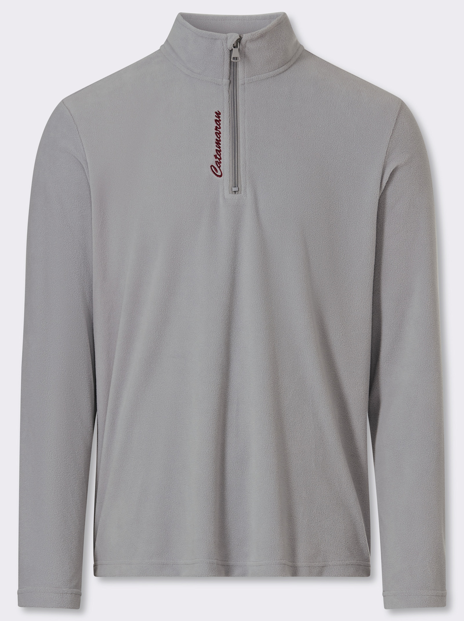 Catamaran Fleeceshirt mit Logo-Stickerei - steingrau