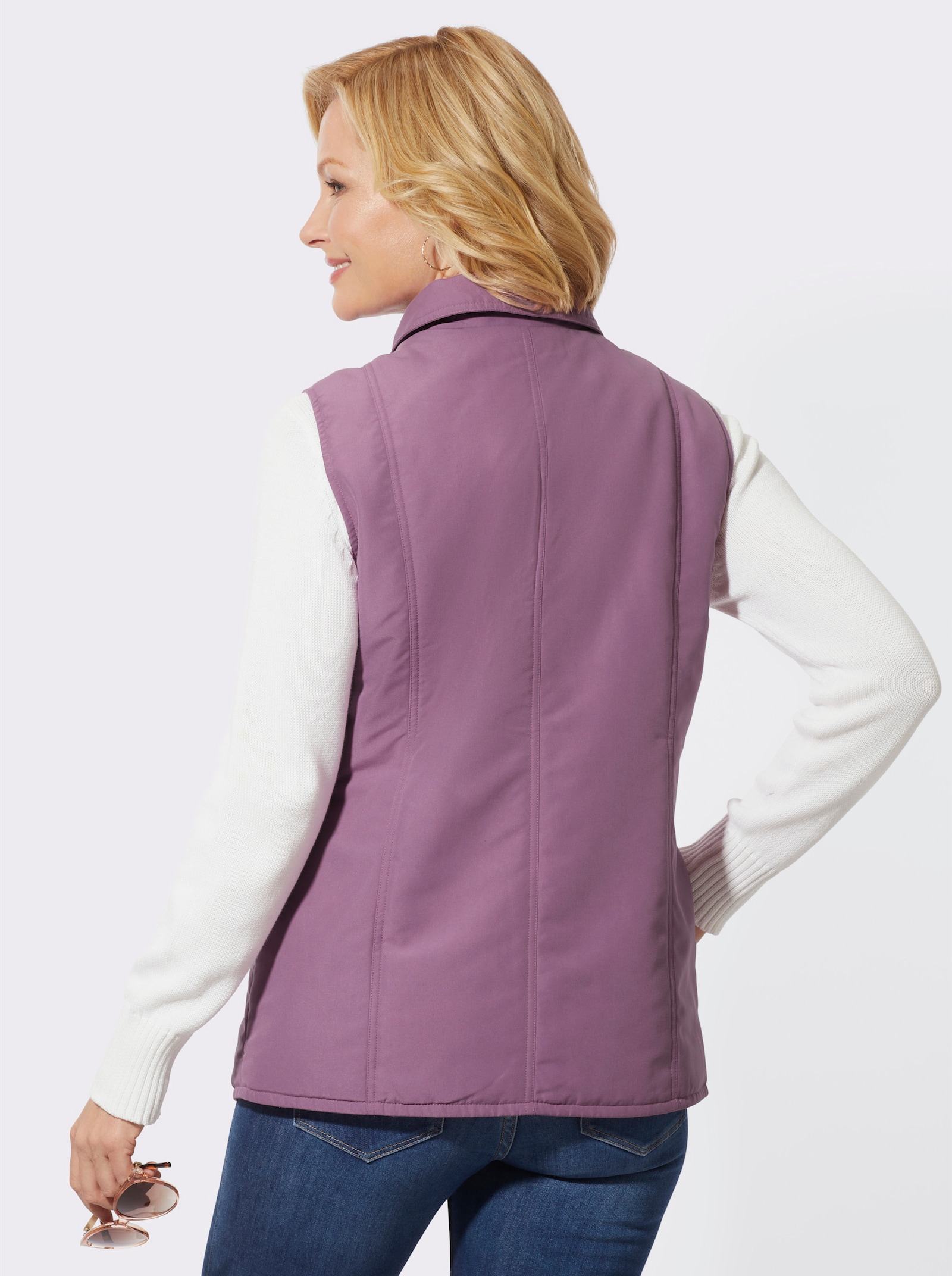 Steppweste in weicher Mikrofaser-Qualität - violett