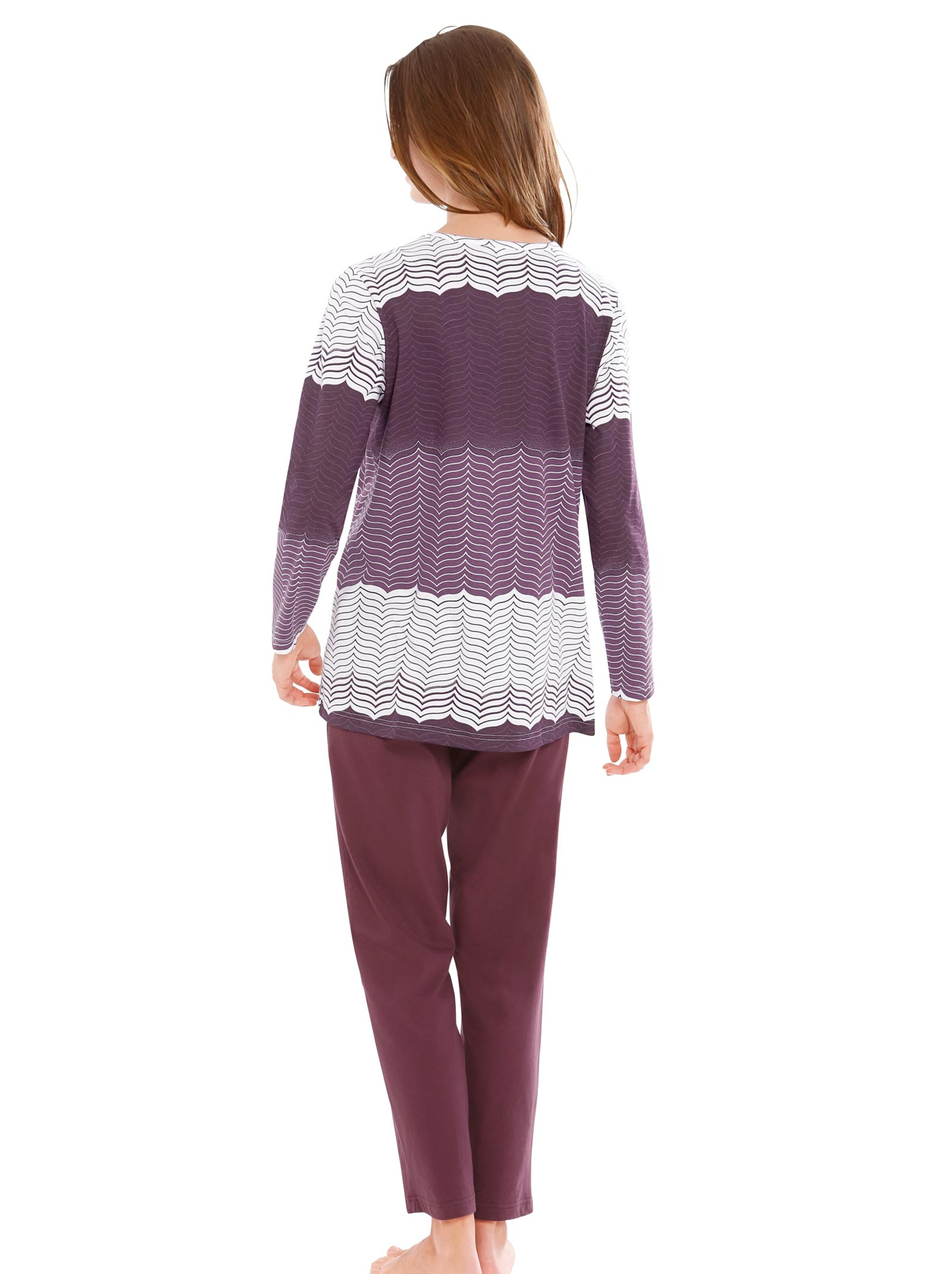 Schlafanzug - pflaume-gestreift