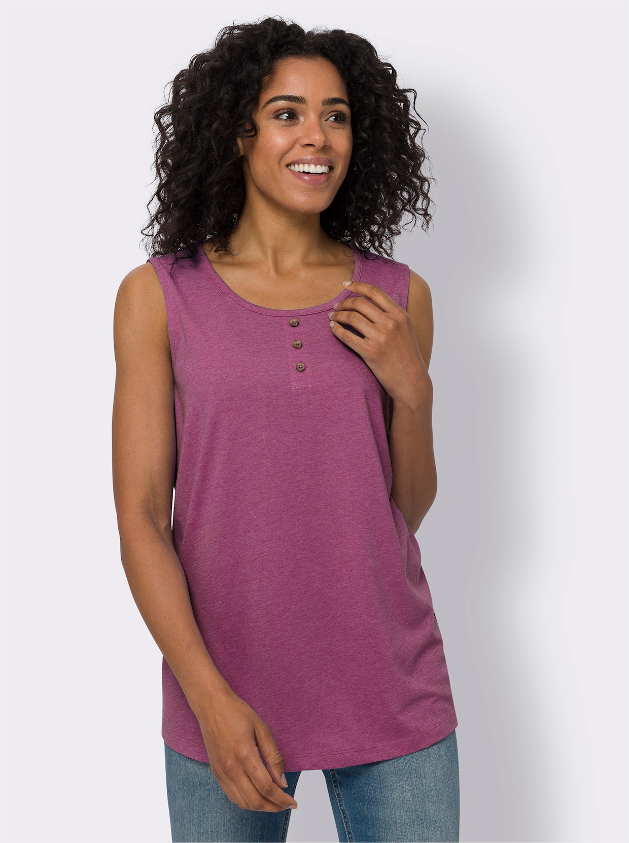 Lange top - magenta gemêleerd