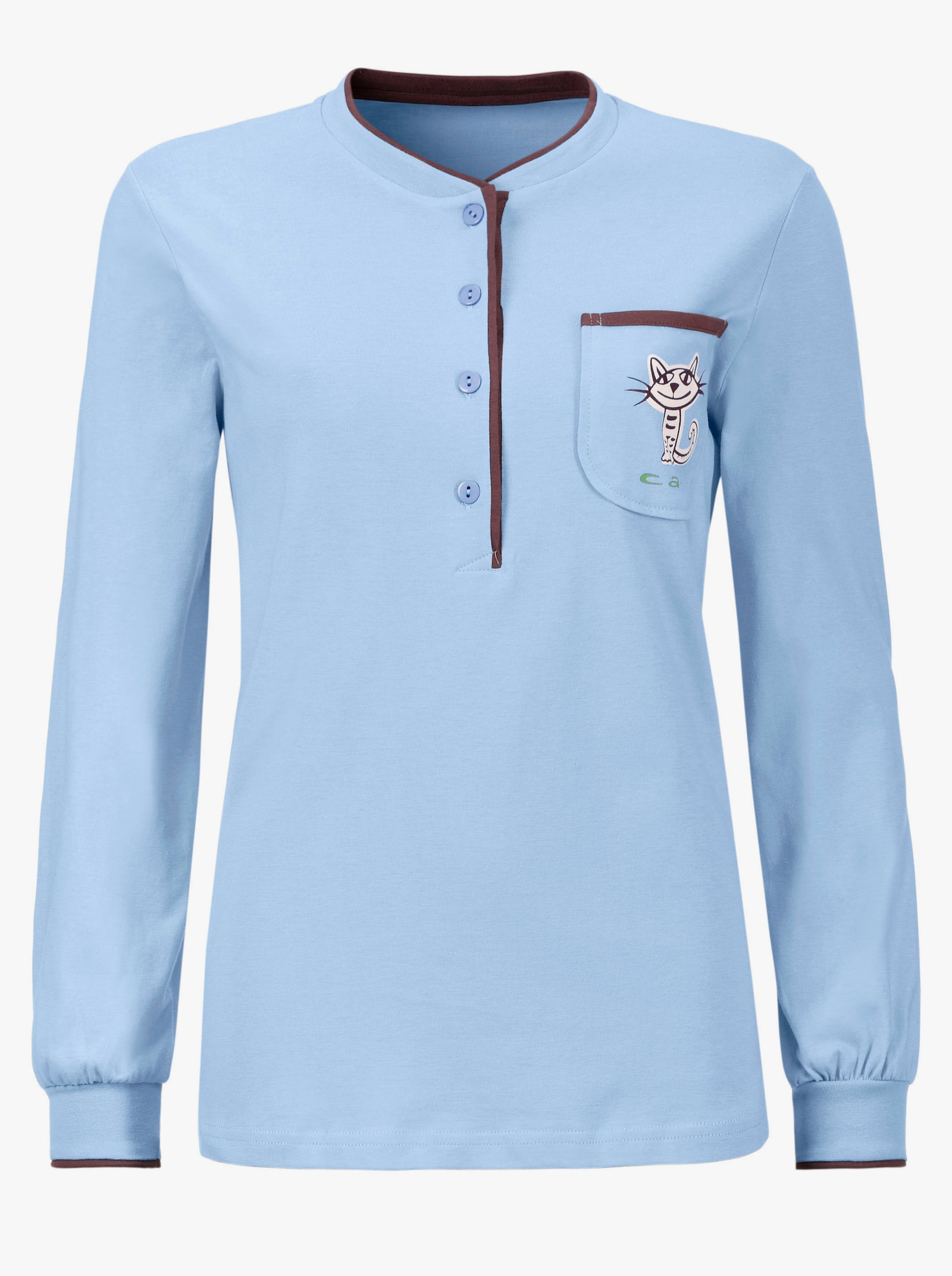 wäschepur Pyjamas med kattmotiv - ljusblå