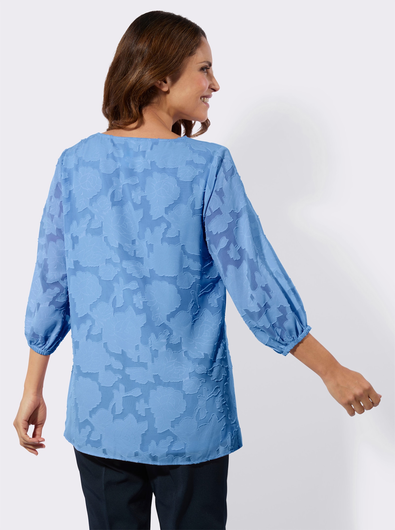 Longbluse - himmelblau