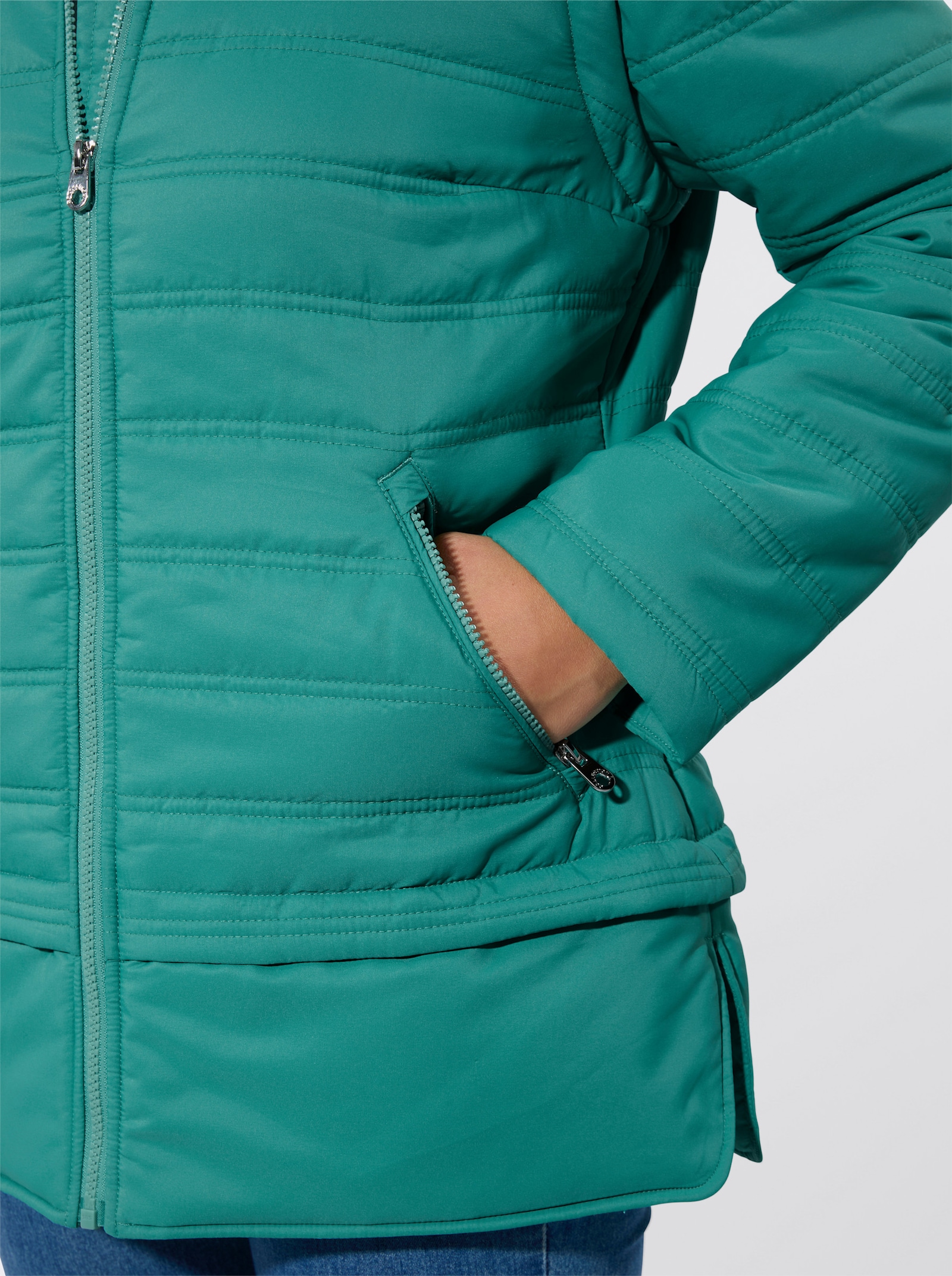 Steppjacke mit abzippbaren Ärmeln - smaragd