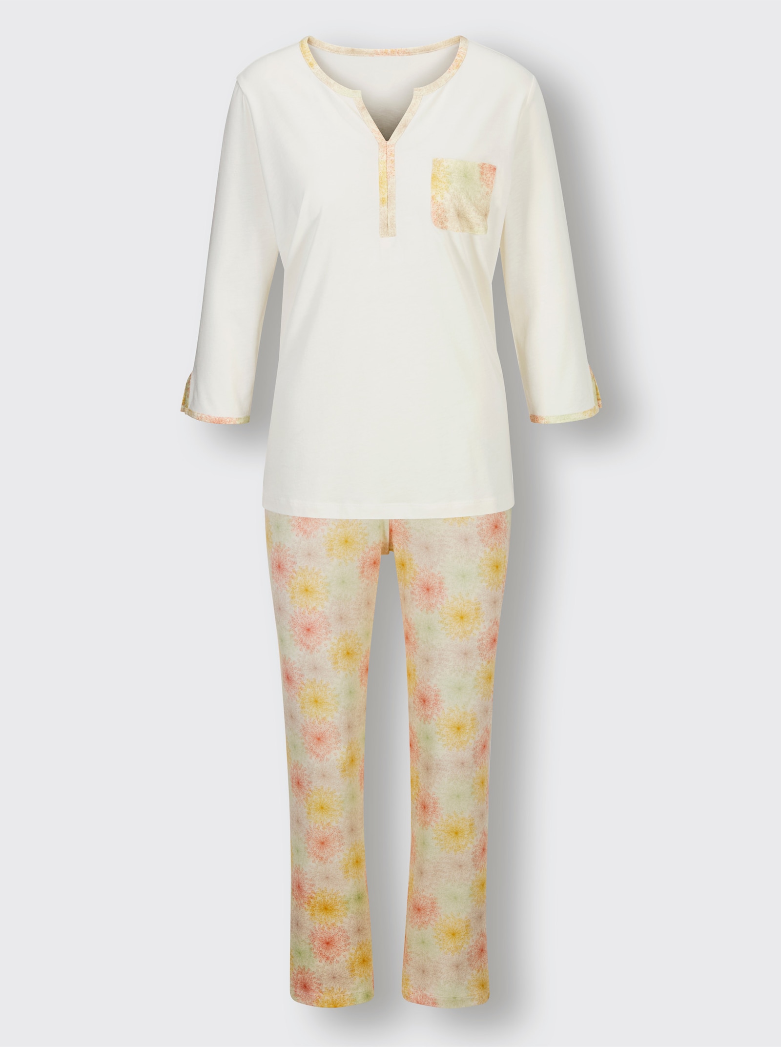 wäschepur Pyjama - champagne/apricot bedrukt