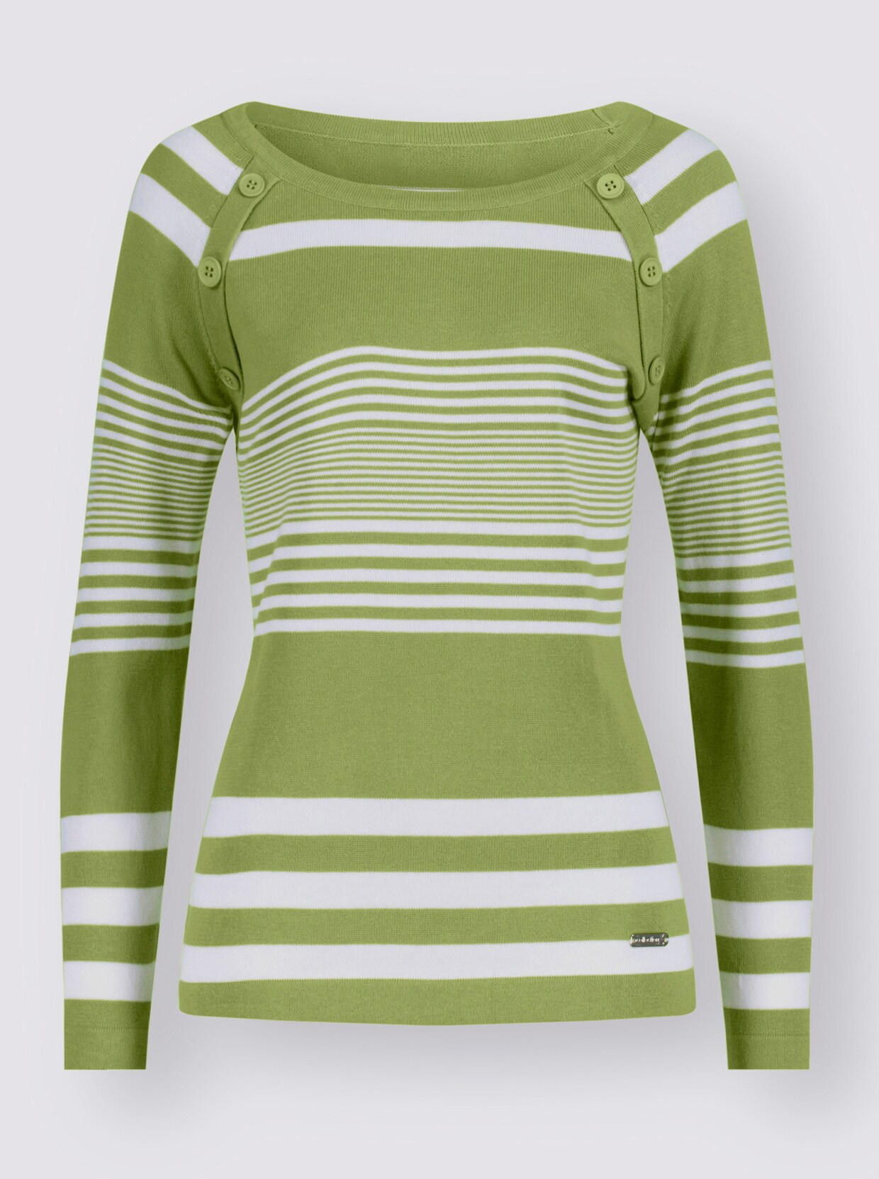 Gestreepte pullover - kiwi/wit gestreept