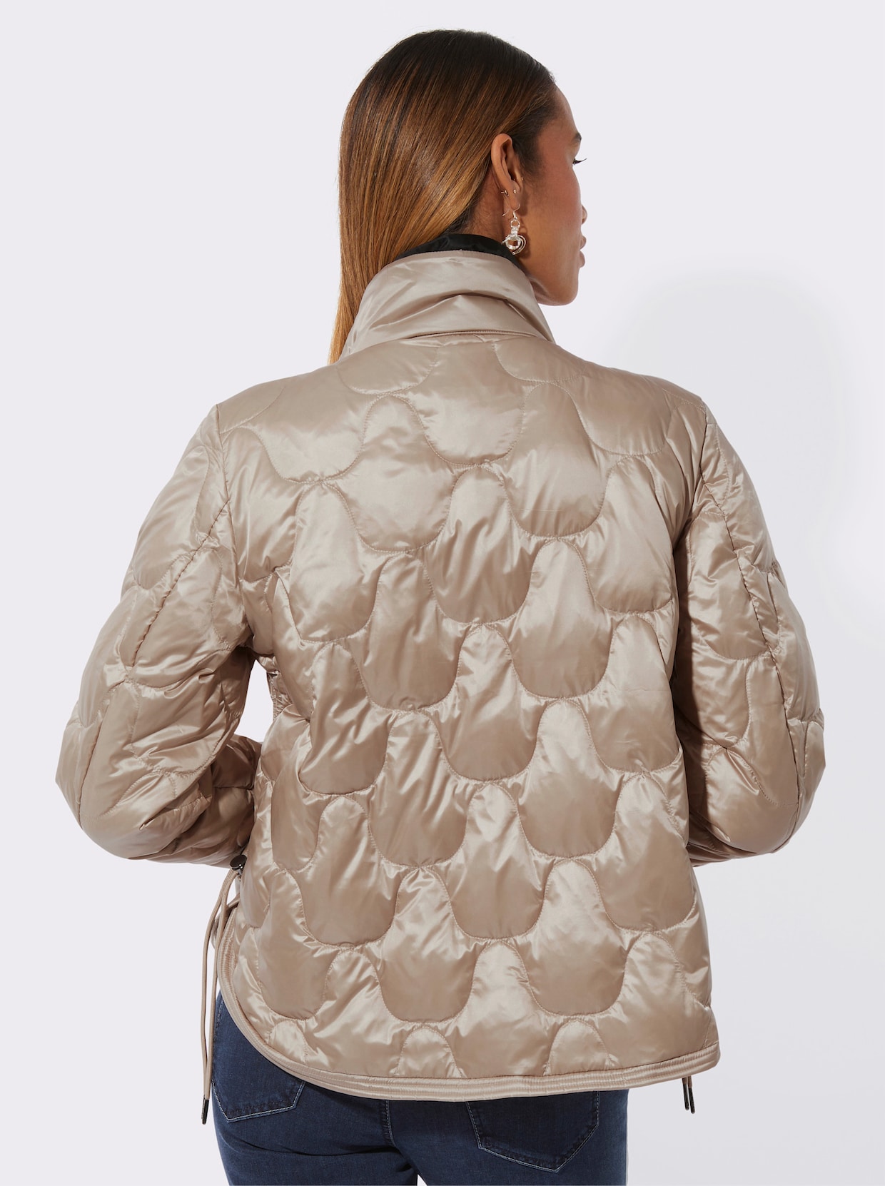 Leichtdaunenjacke mit hochwertiger Füllung - beige-schwarz