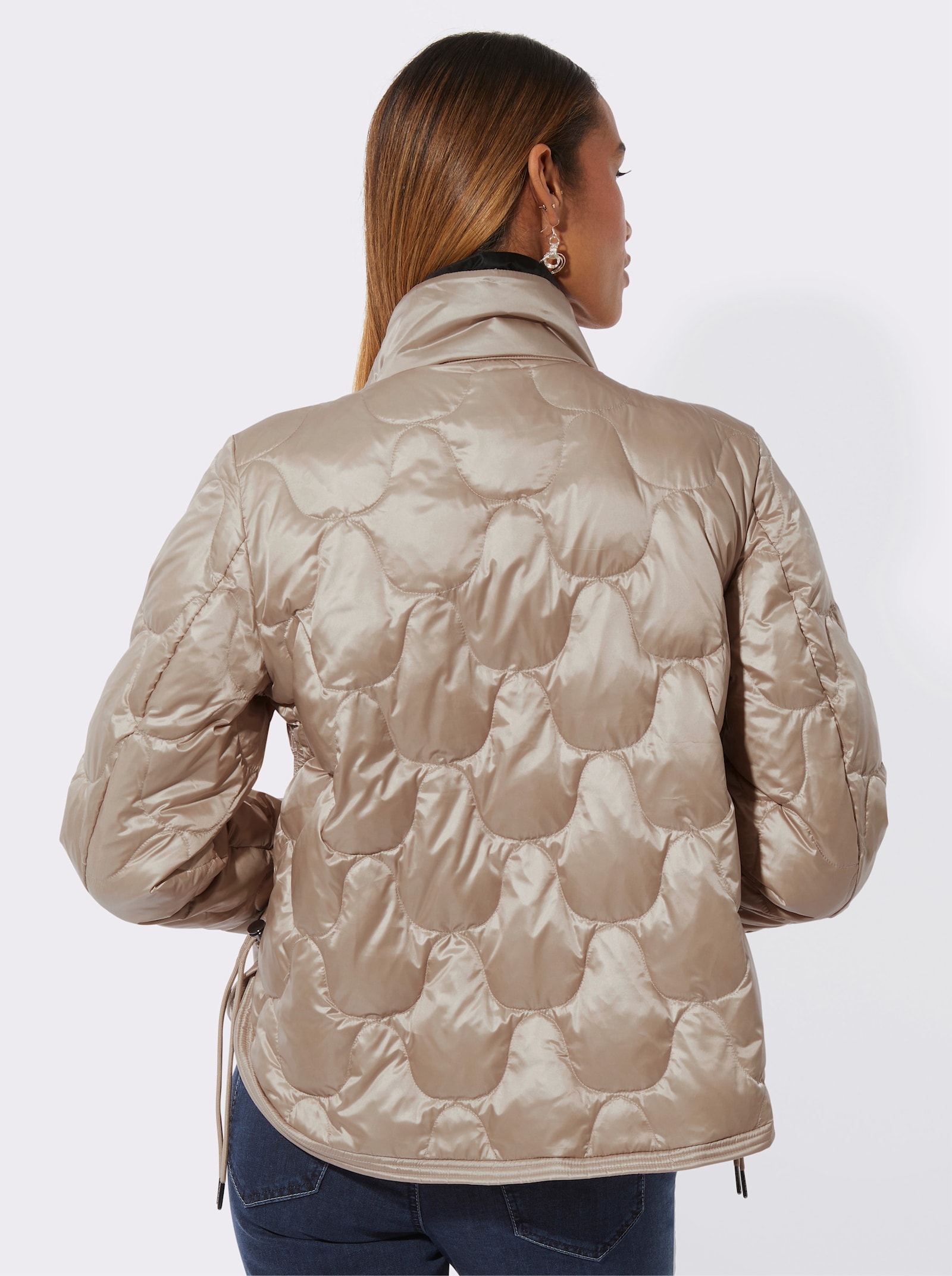 Leichtdaunenjacke mit hochwertiger Füllung - beige-schwarz