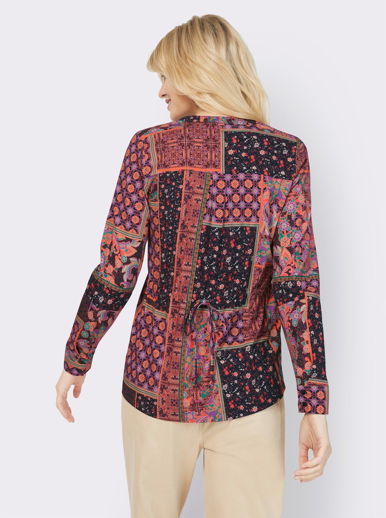 heine Shirt met lange mouwen - oranje/roodbruin bedrukt