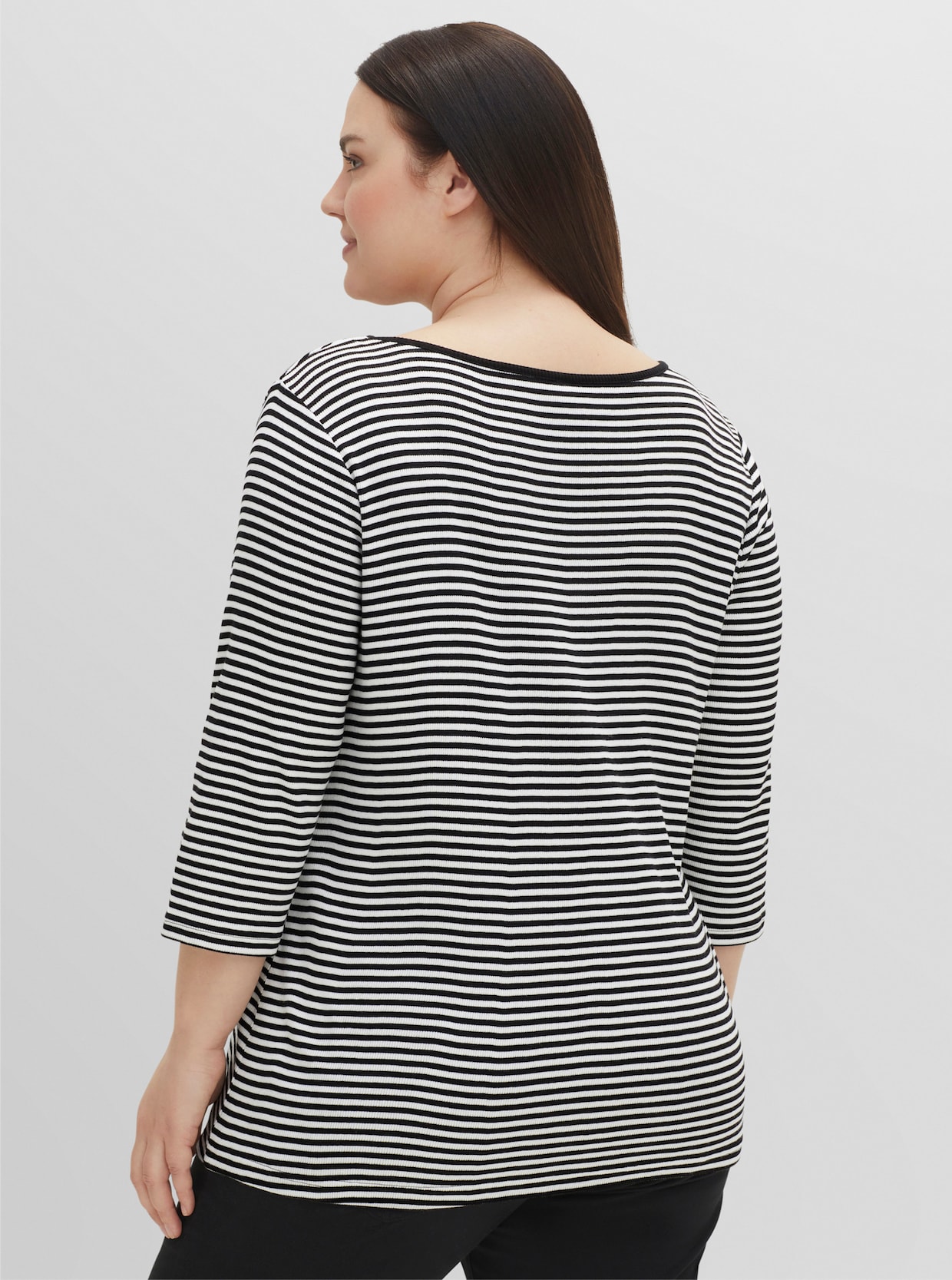 sheego Streepjesshirt - zwart