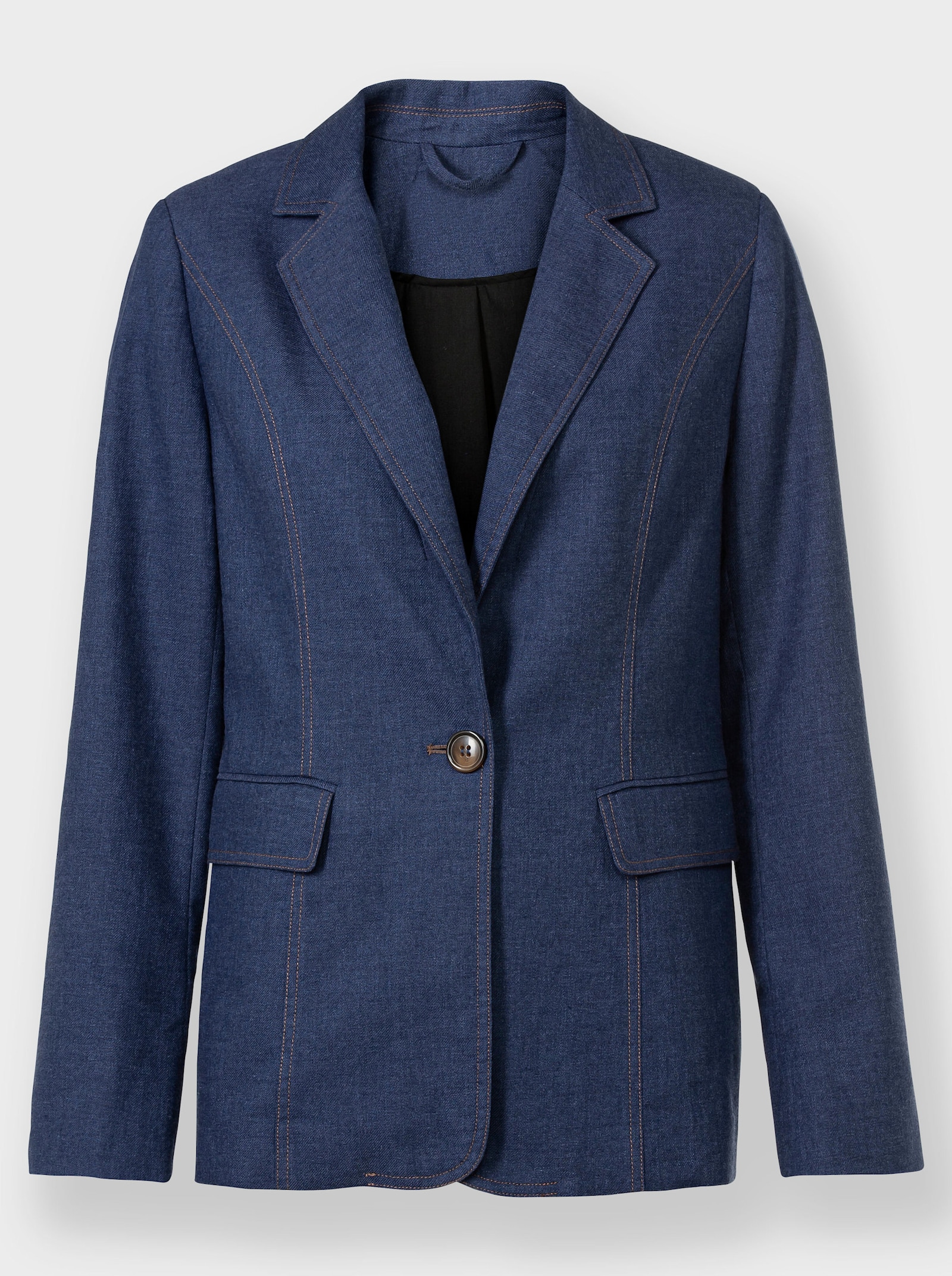 heine Blazer im Leinen-Polyester-Mix - blue-stone-washed