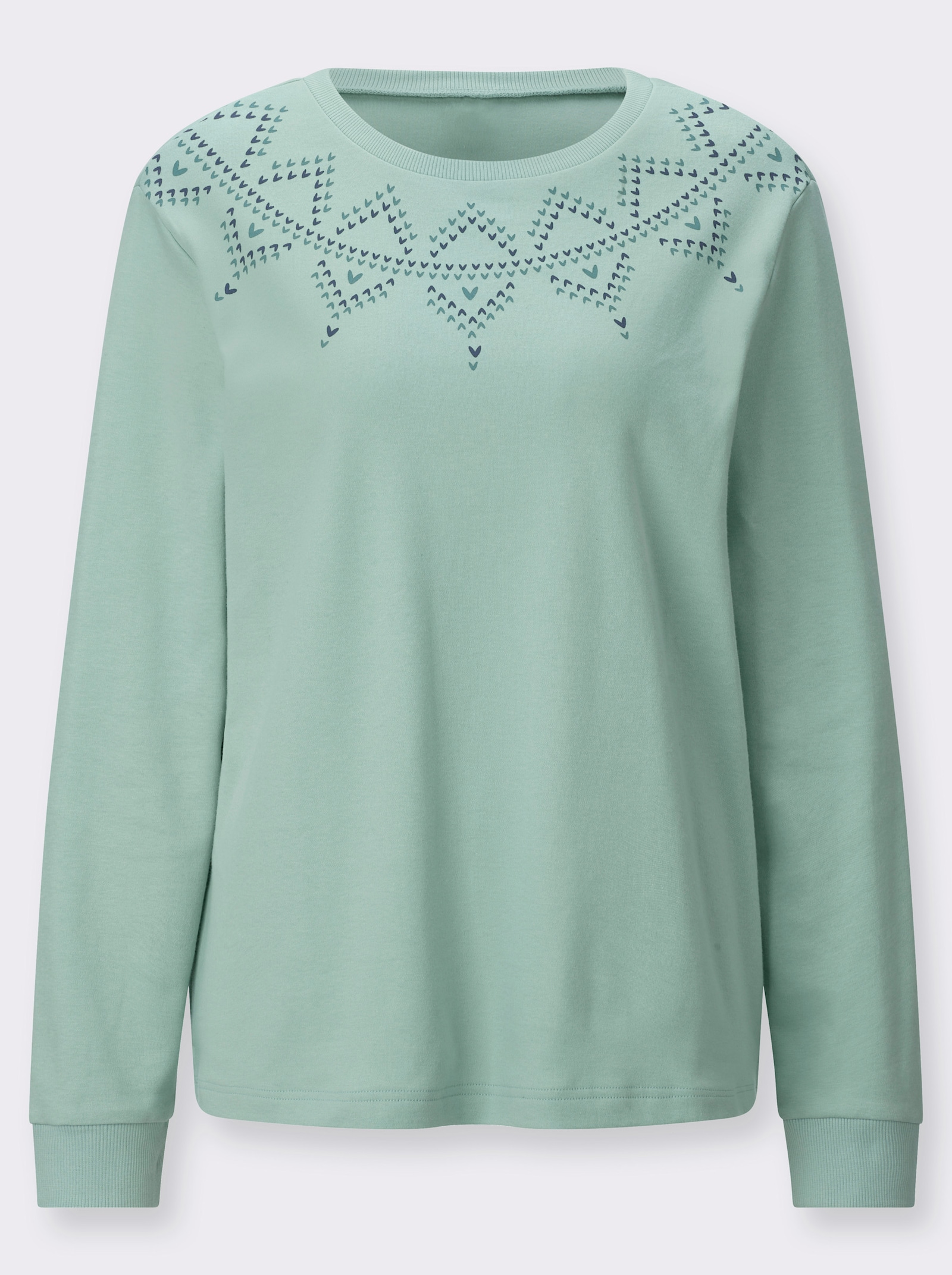 Sweatshirt mit platziertem Grafik-Print - kalkmint