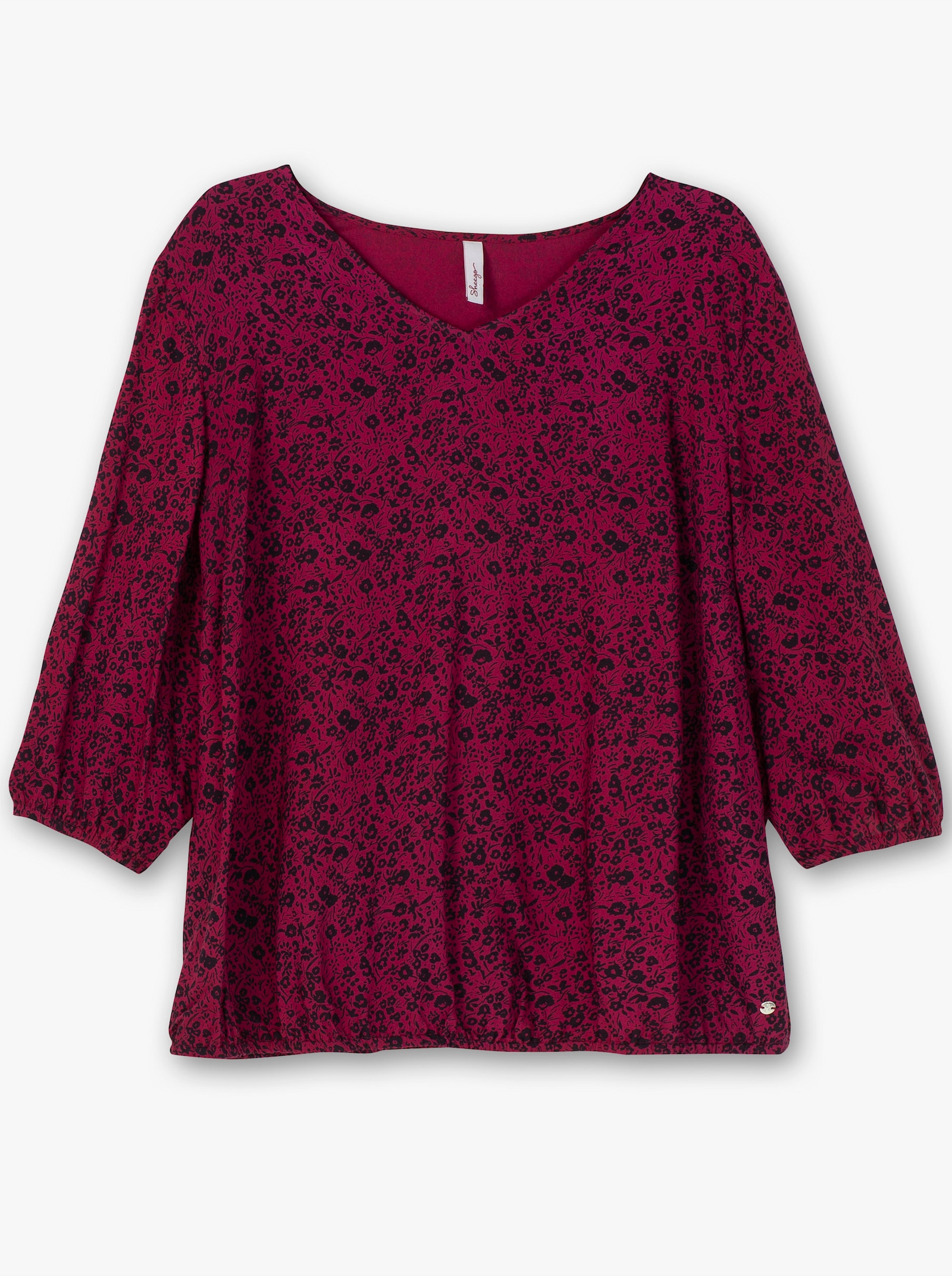 sheego Tuniek met minimalistische print - bessenrood gedessineerd