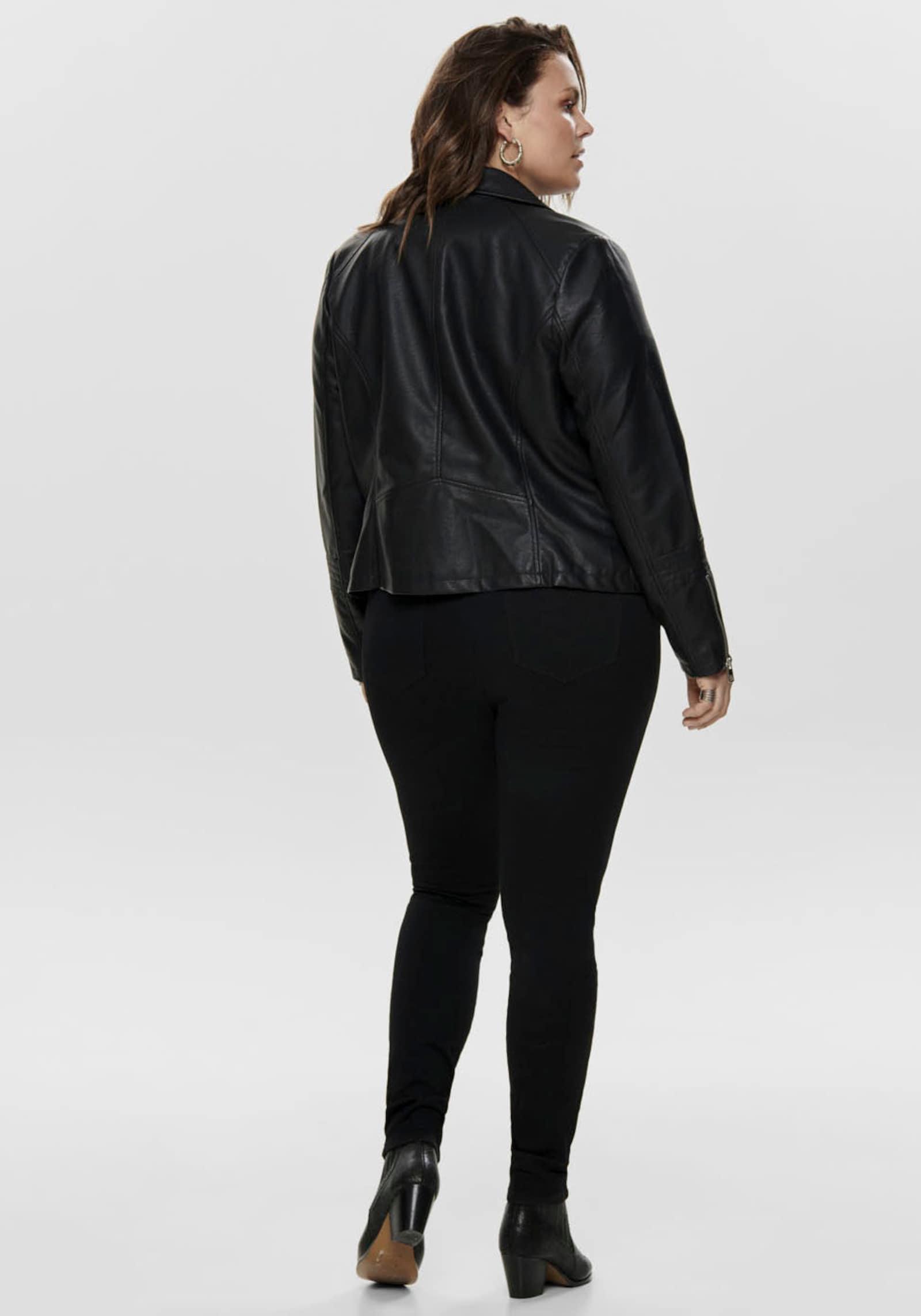 Lederimitatjacke - schwarz