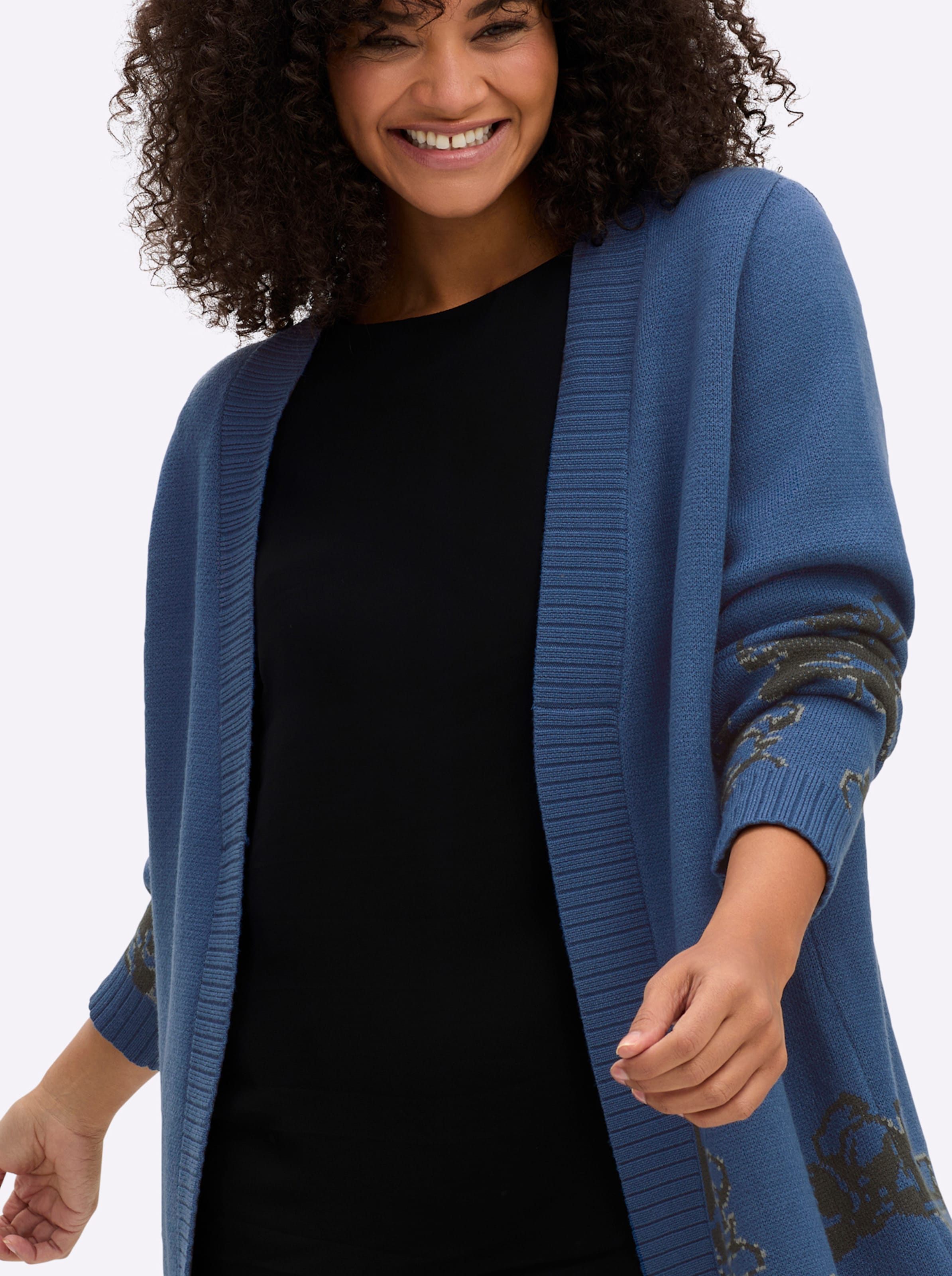 Thumbnail - Jacquardstrickjacke