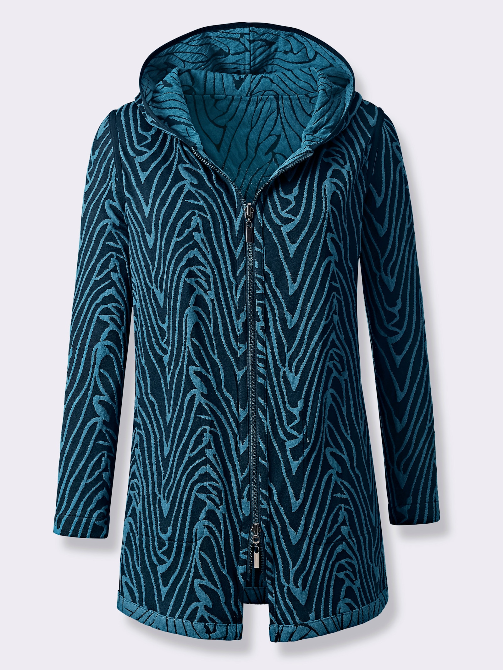 Shirtjacke mit Wendefunktion - topas-graphit-gemustert