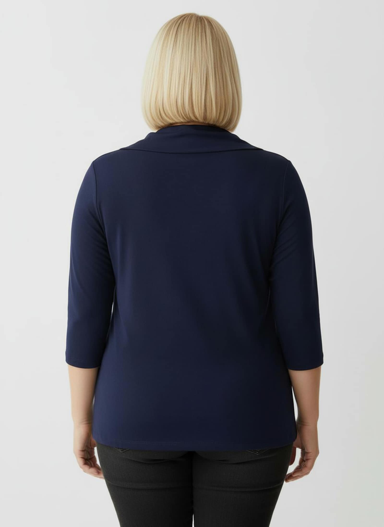 Wasserfallshirt mit 3/4-langen Ärmeln - marine