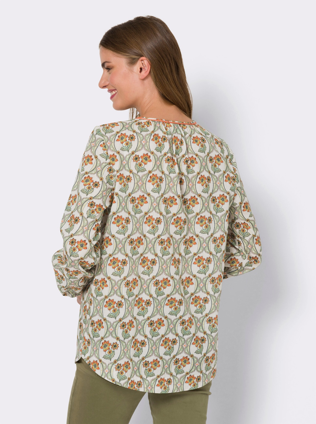 heine Blouse met print - champagne/oranje bedrukt