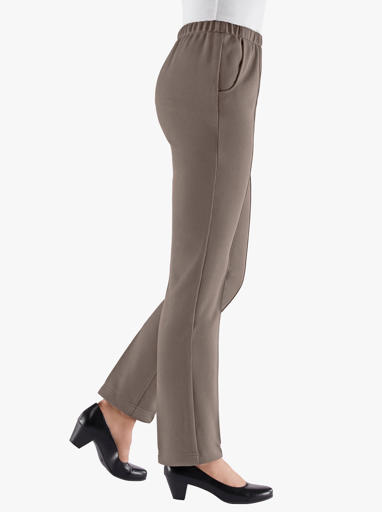 Jerseyhose in Ripp-Qualität - taupe