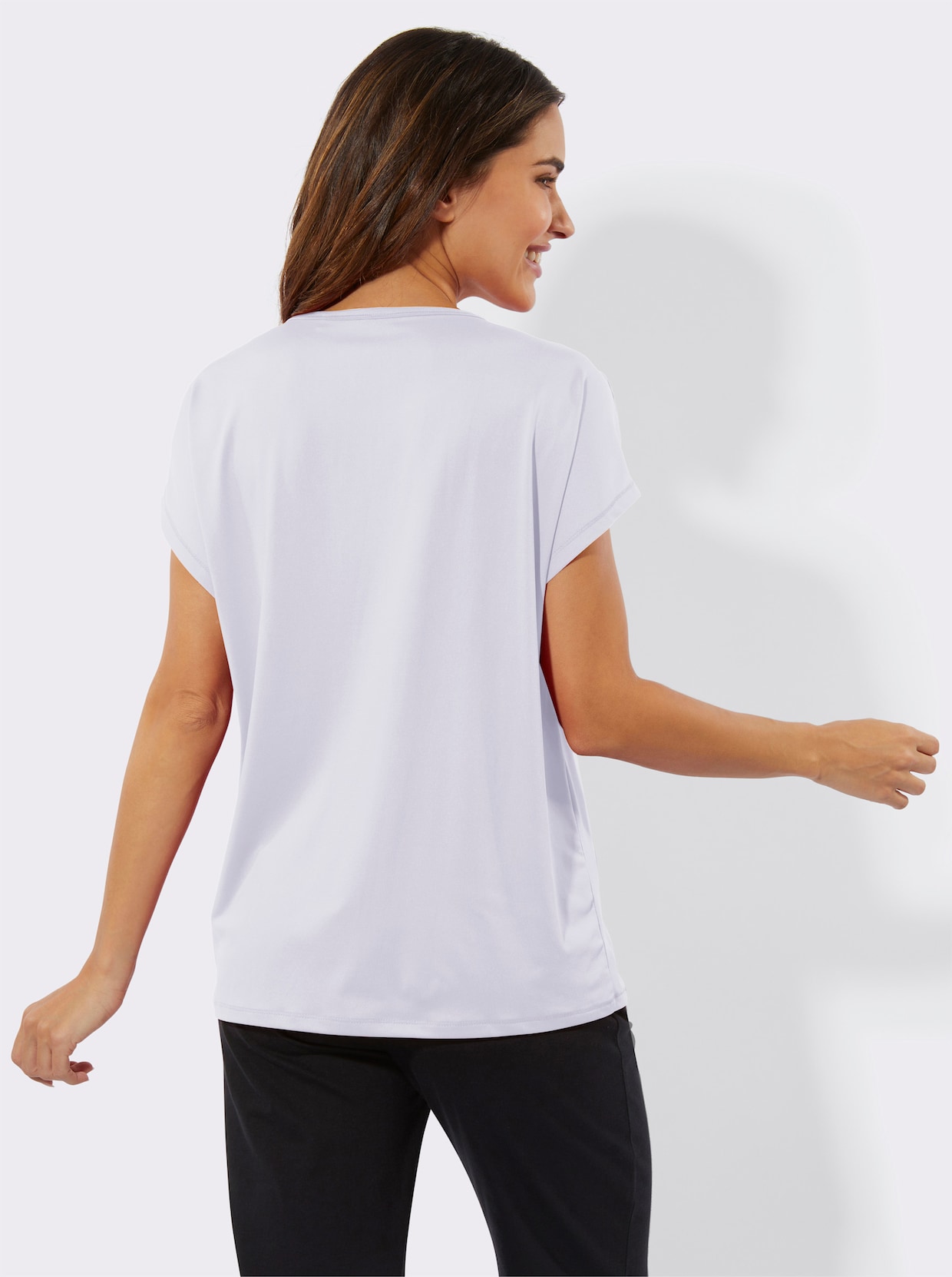Rundhalsshirt - weiß