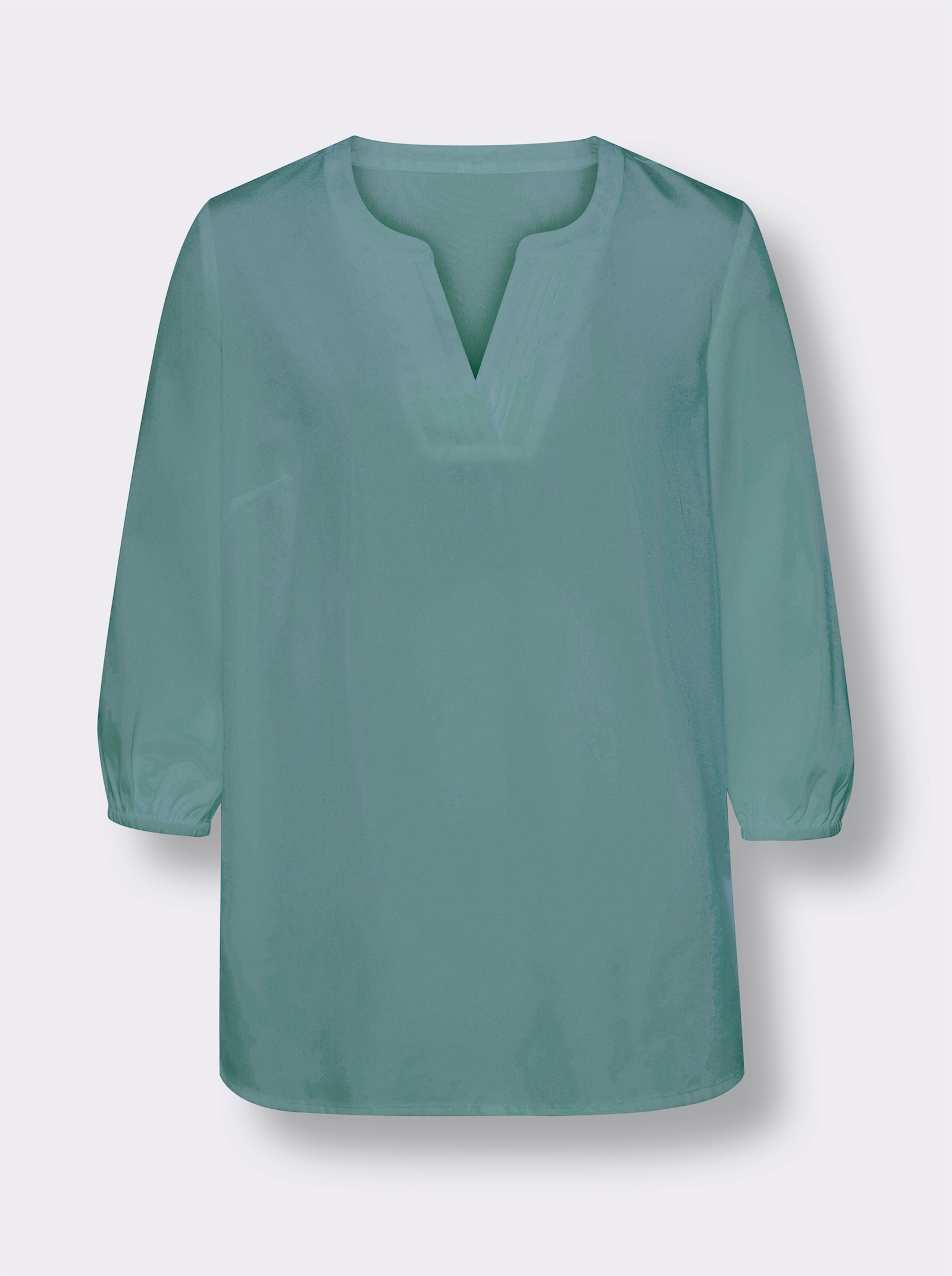 Schlupfbluse mit Biesenverzierung - jade
