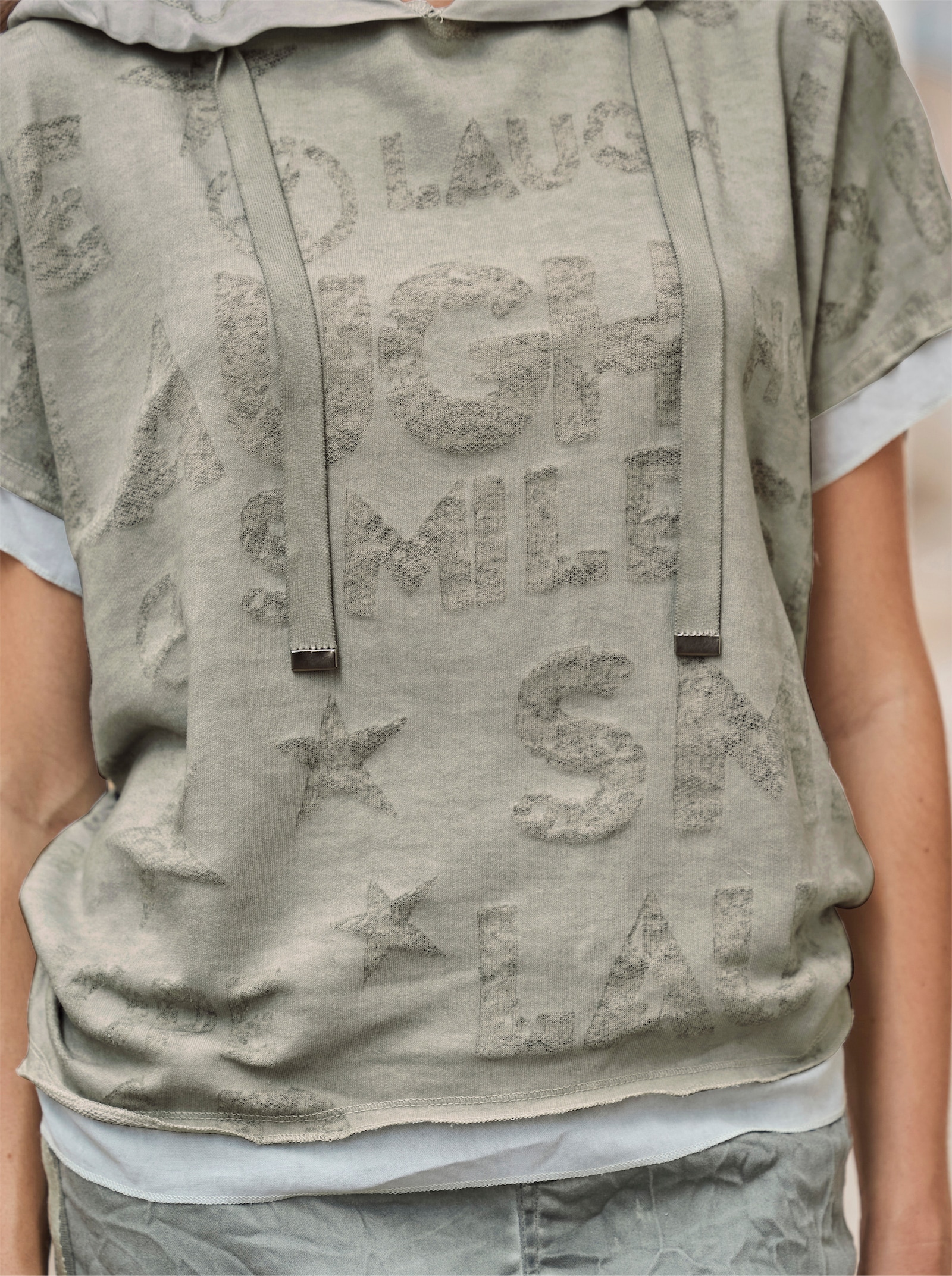 heine Kapuzenshirt mit Oil-dyed-Waschung - khaki