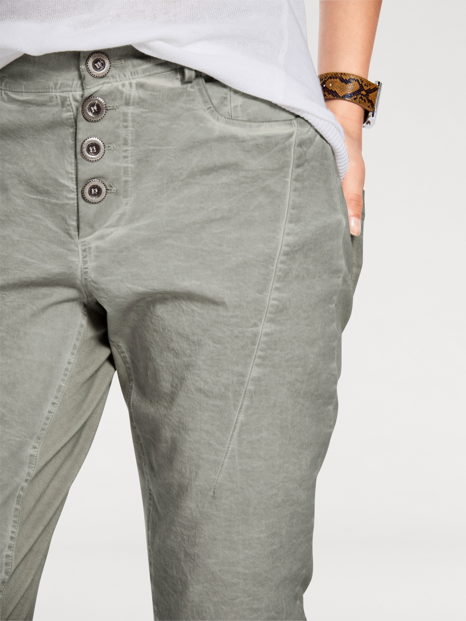 heine Pantalon carotte en jersey - sauge