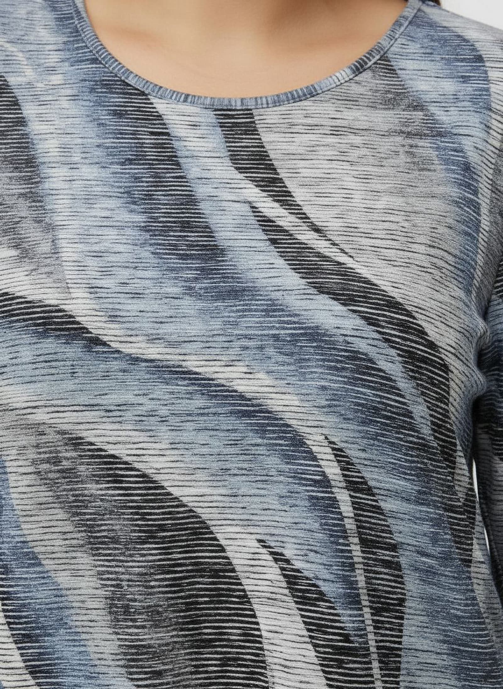 Rundhalsshirt im kombifreundlichen Druckmuster - taubenblau-hellgrau-bedruckt