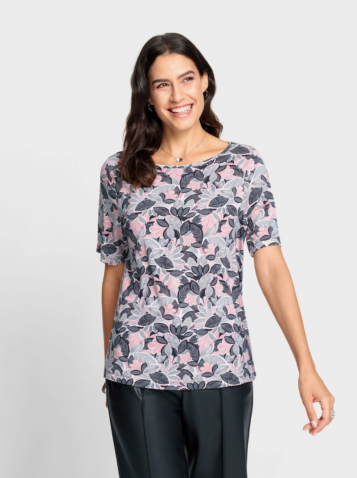 Print-Shirt - hortensie-hellrosé-bedruckt