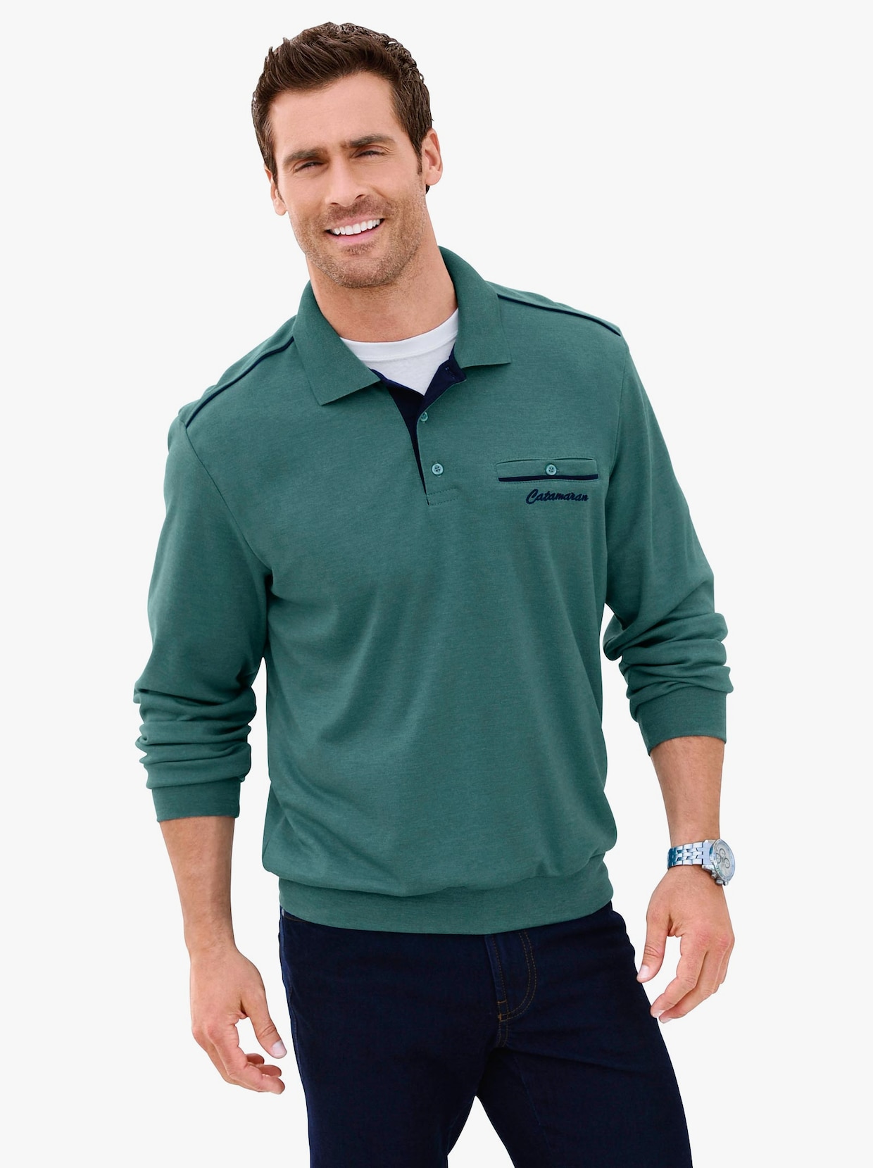Catamaran Sweatshirt - smaragdgrön