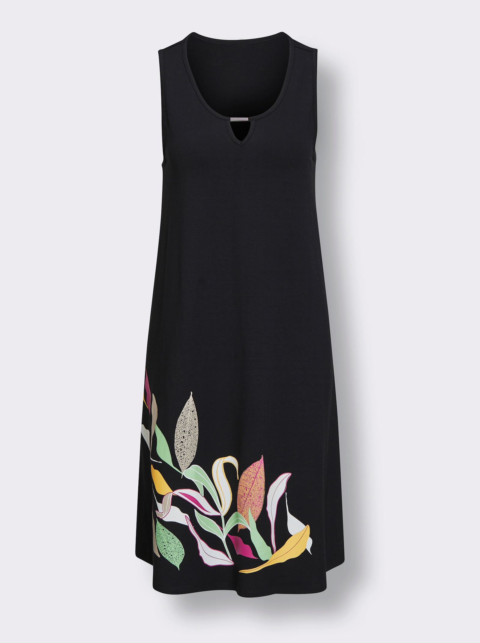 feel good Robe d'été avec boucle décorative à l'encolure - noir-fuchsia