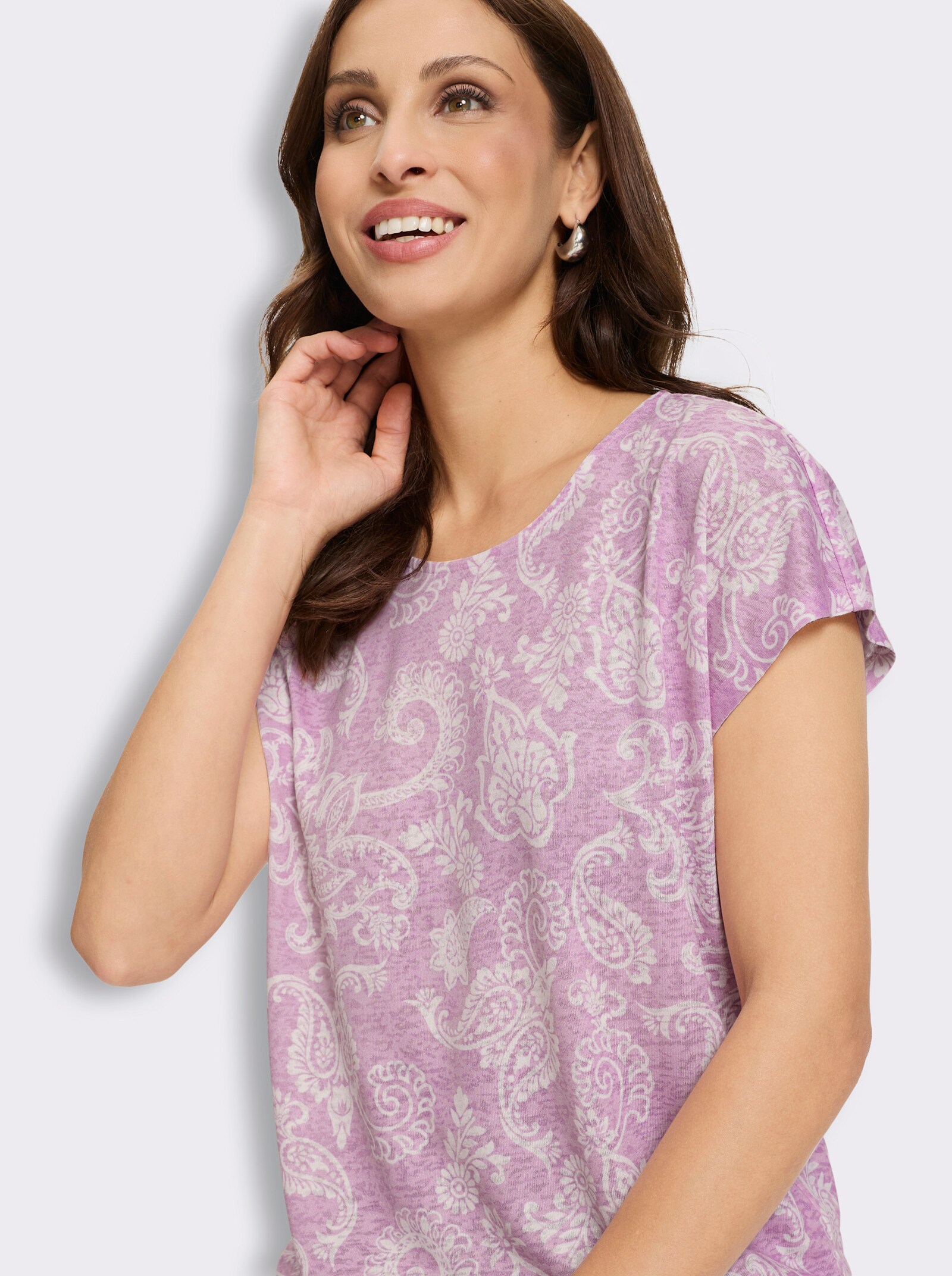 Rundhalsshirt in Ausbrenner-Qualität - rosé