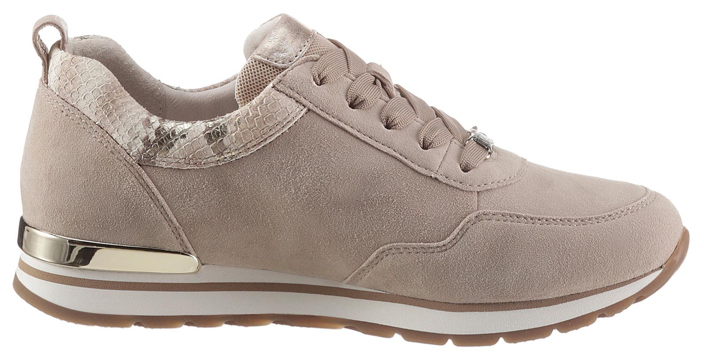 Gabor Sneakers met sleehak in lichtbeige/goudkleurig | heine