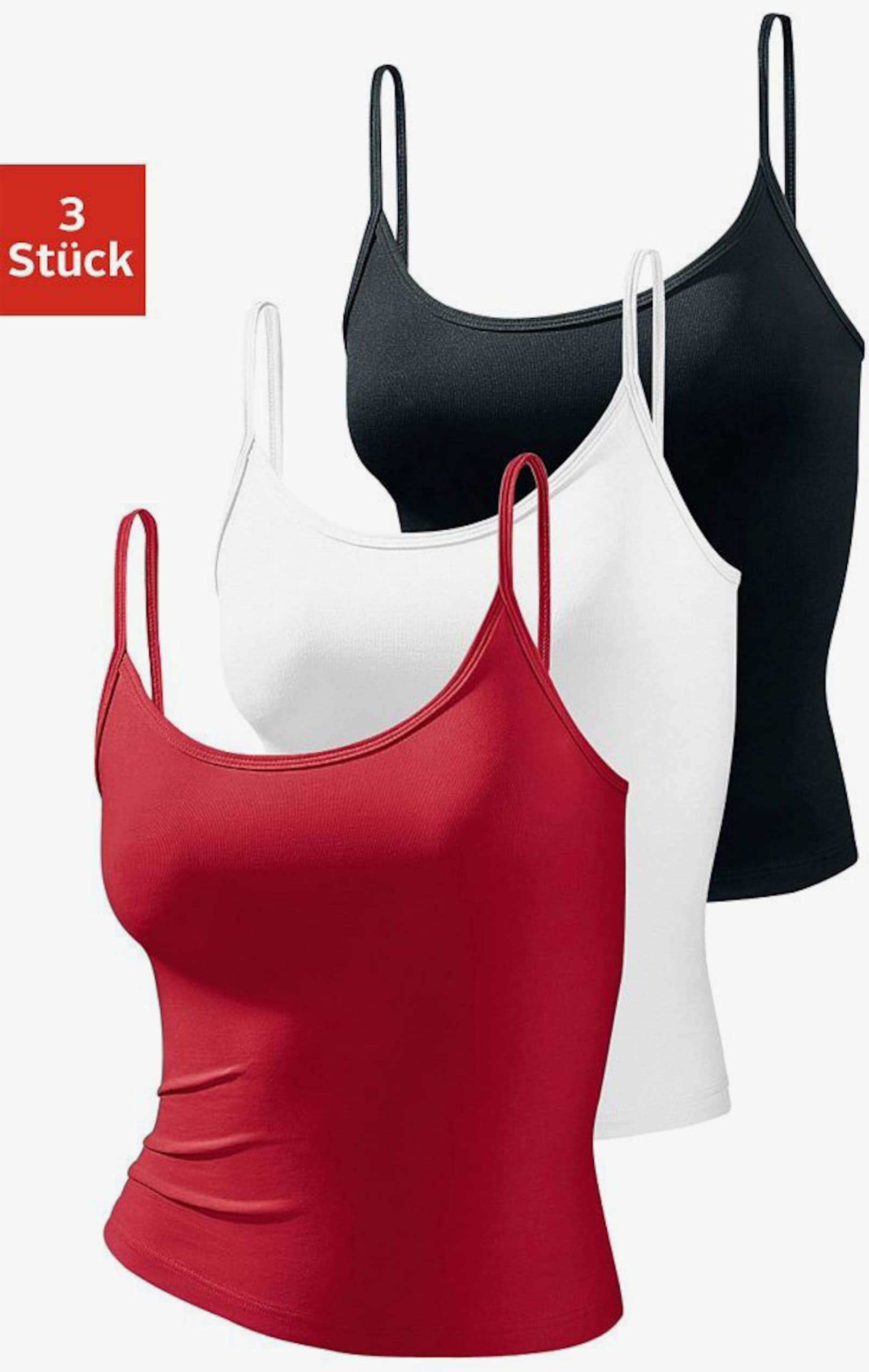 vivance active Spaghettitop - rot, schwarz, weiß