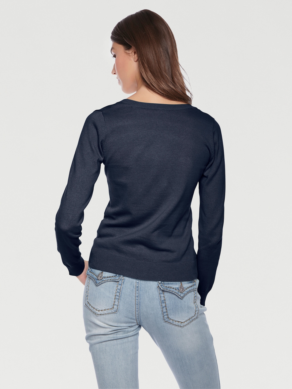 heine Rundhals-Pullover - marine