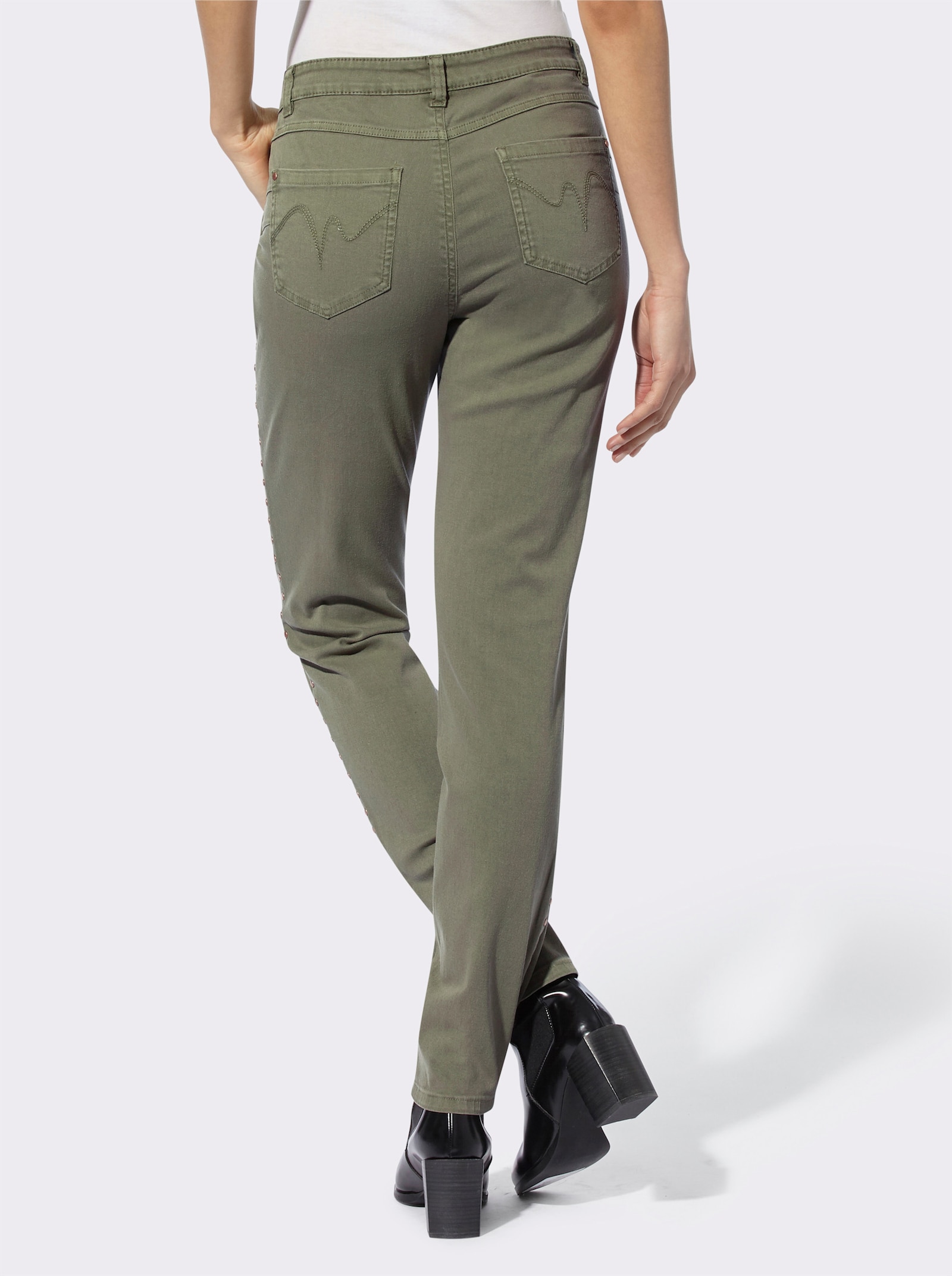 heine Hose mit Nieten - khaki