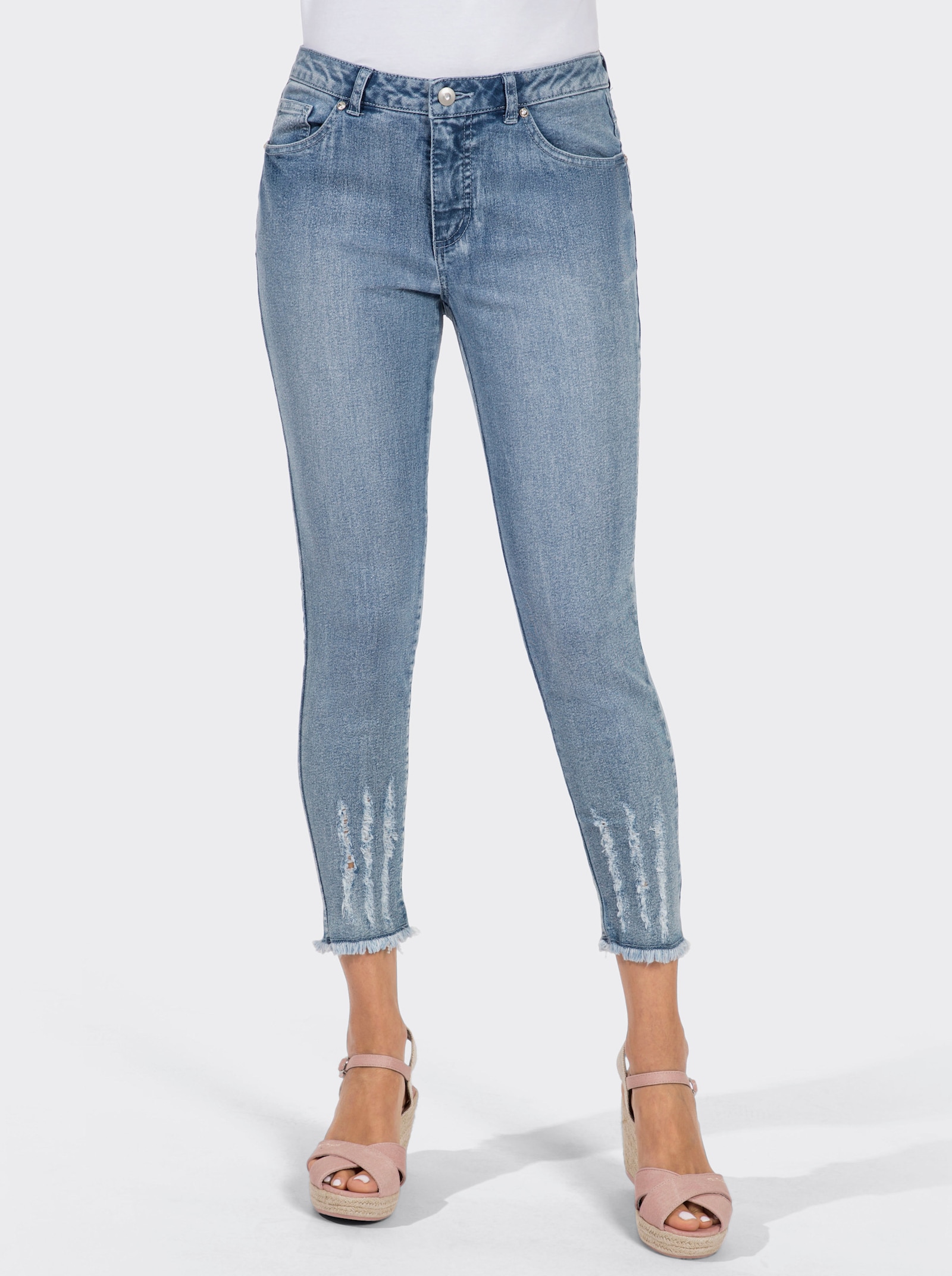 7/8-jeans in destroyed-look - blue-bleached